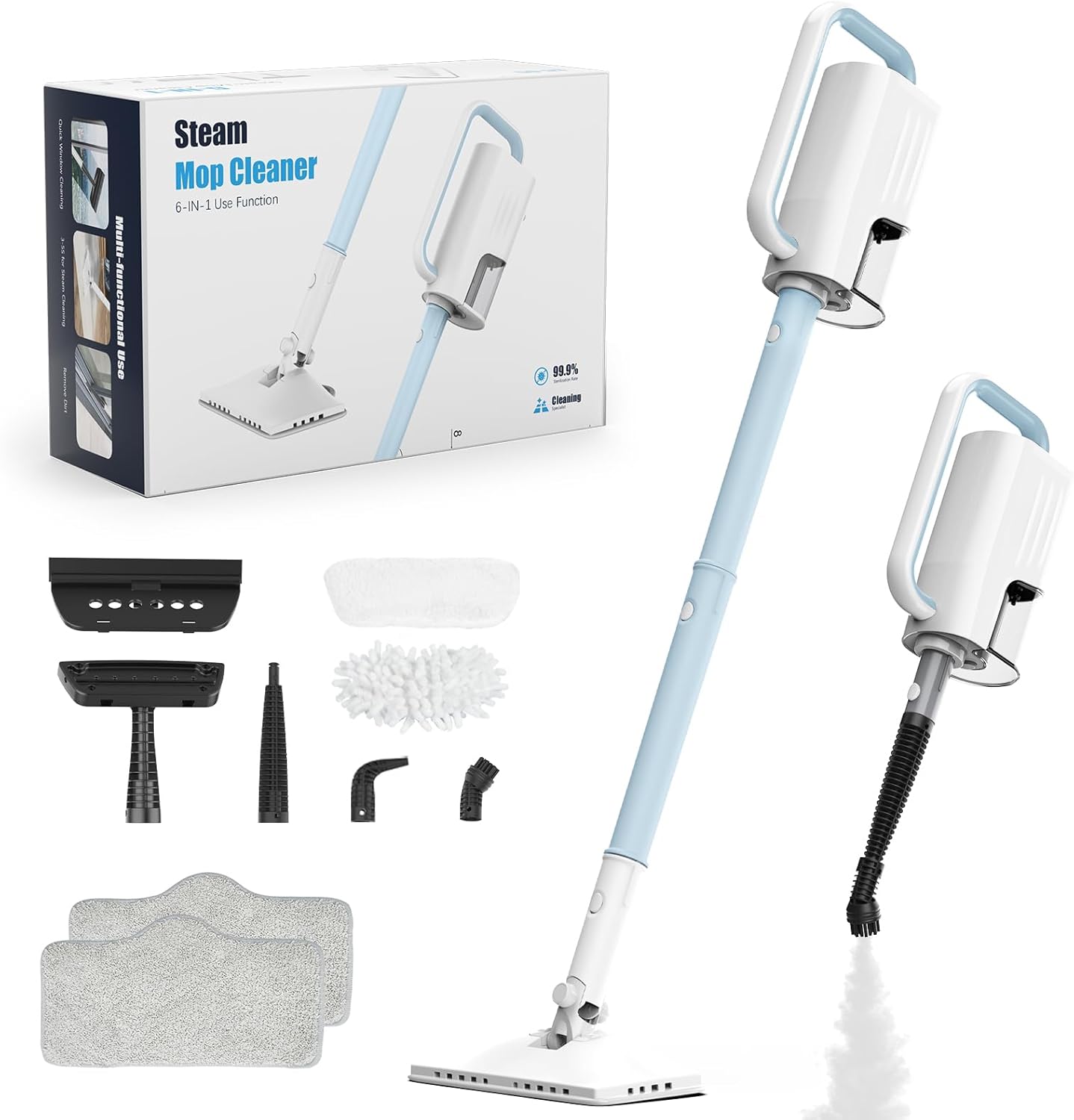 Steam Cleaner 6 in 1 Rotated Mop for Efficient Floor Cleaning