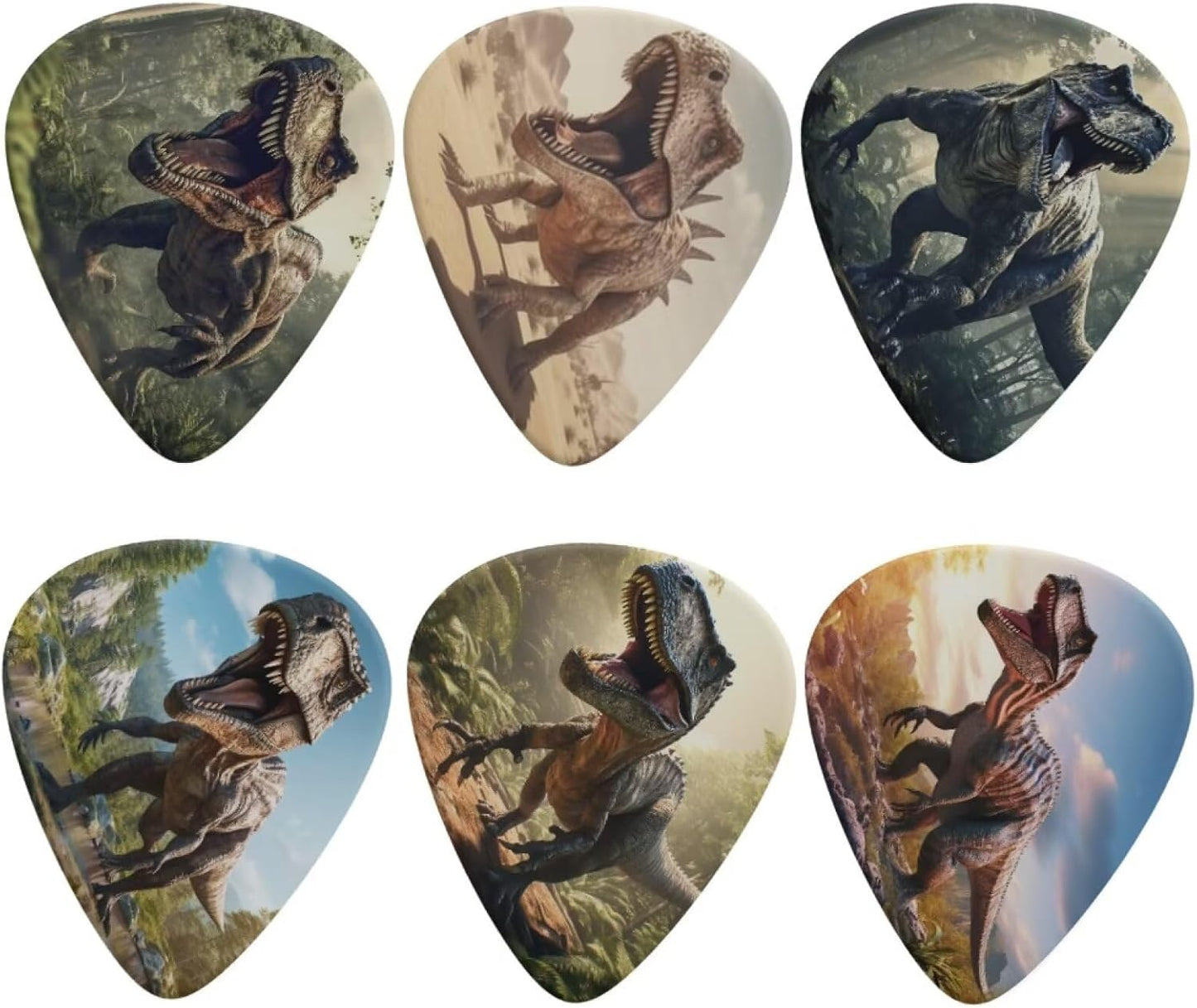 Dino Roar Guitar Picks 6 Pack by HUIACONG