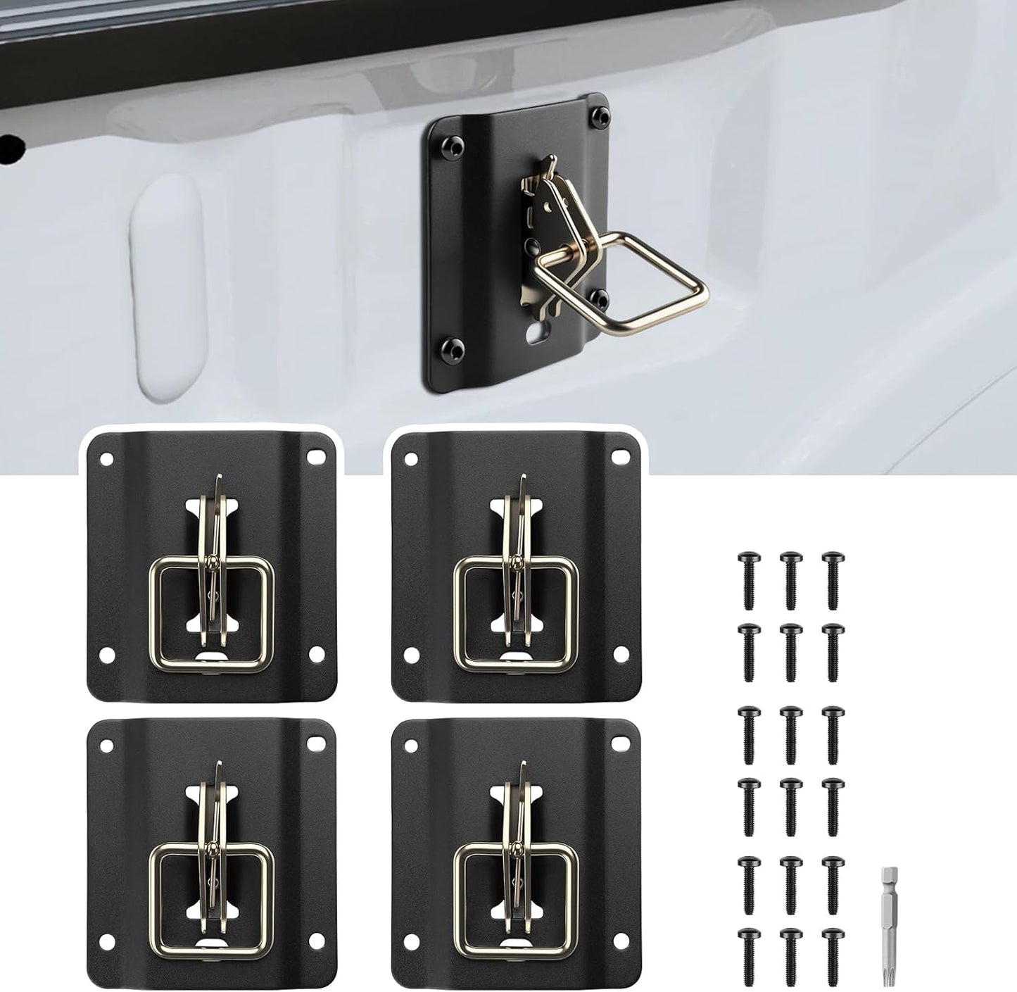 4PCS Tie Down Anchors Plates for 2015-2024 Ford F150 F250 F350