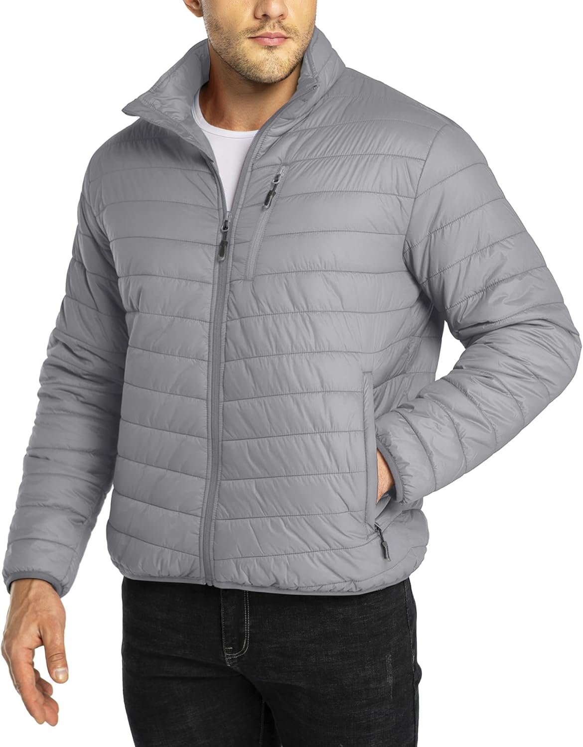 33,000ft Men's Puffer Jacket - Lightweight Packable Winter Coat