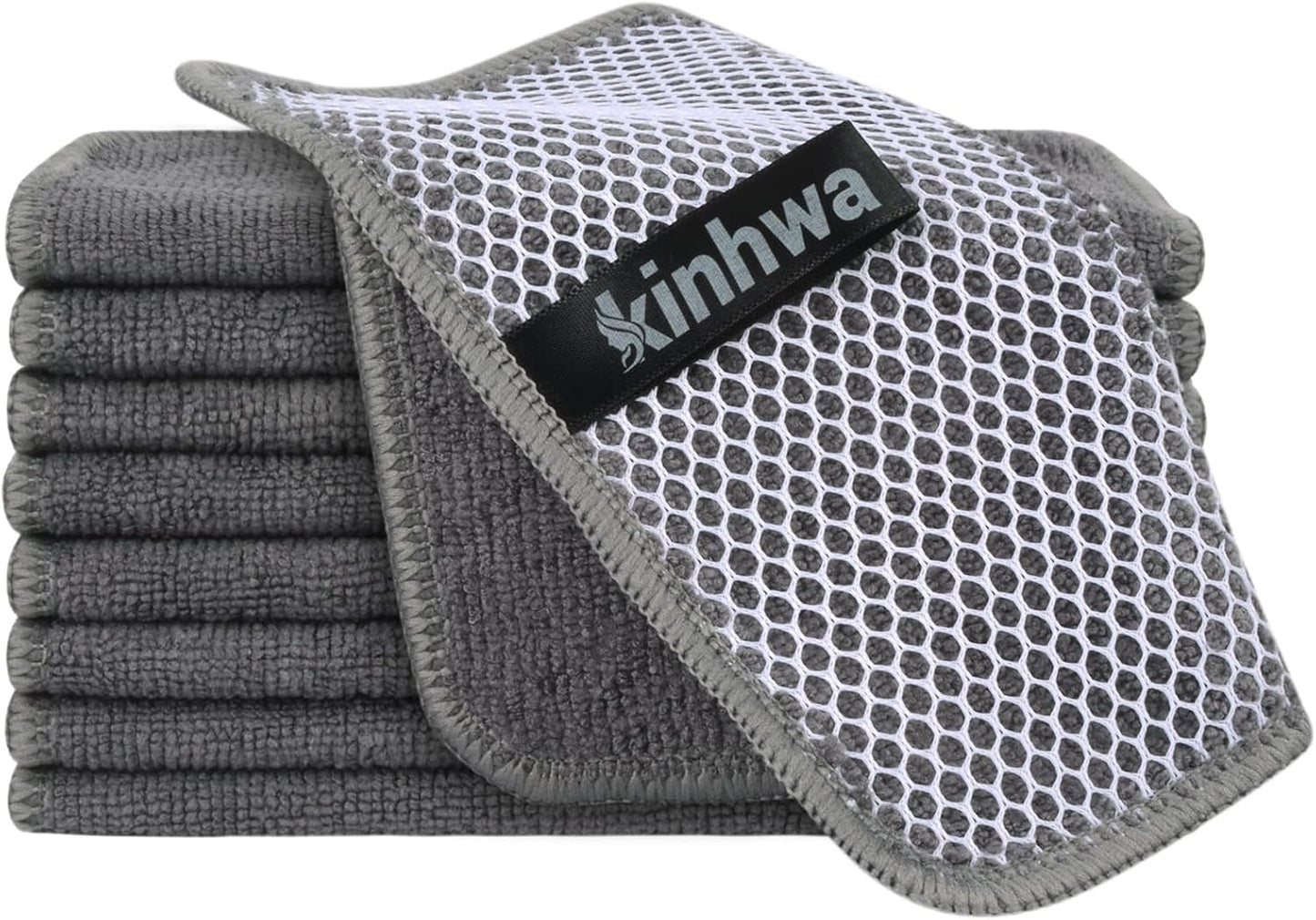 KinHwa Microfiber Dish Cloths 9 Pack - Quick Dry & Absorbent