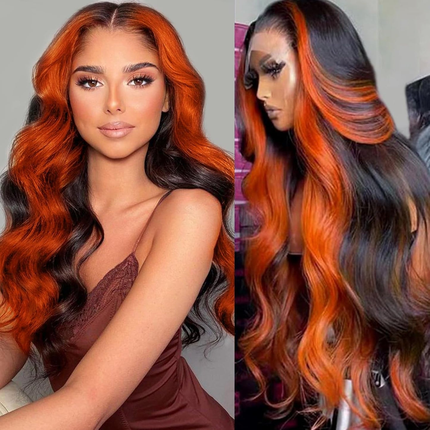 Ginger Orange Ombre 13x6 Lace Front Wigs for Stunning Looks