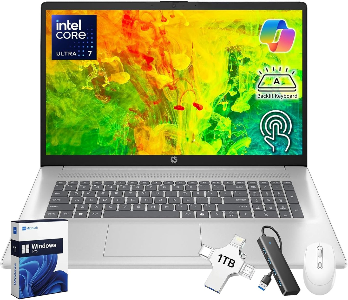 HP 17 inch Laptop Touchscreen with Intel Ultra 7 and 32 GB RAM