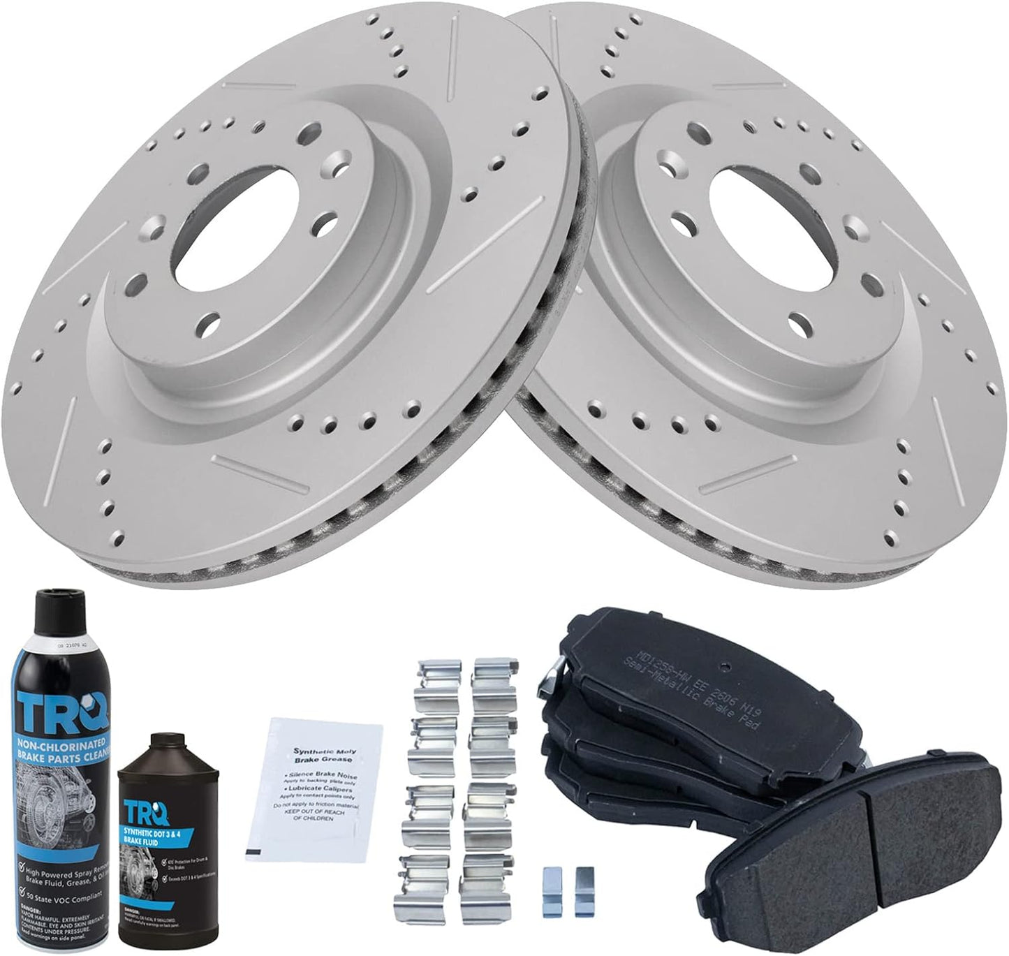 TRQ Front Performance Brake Pad & Rotor Kit for Mazda CX-9