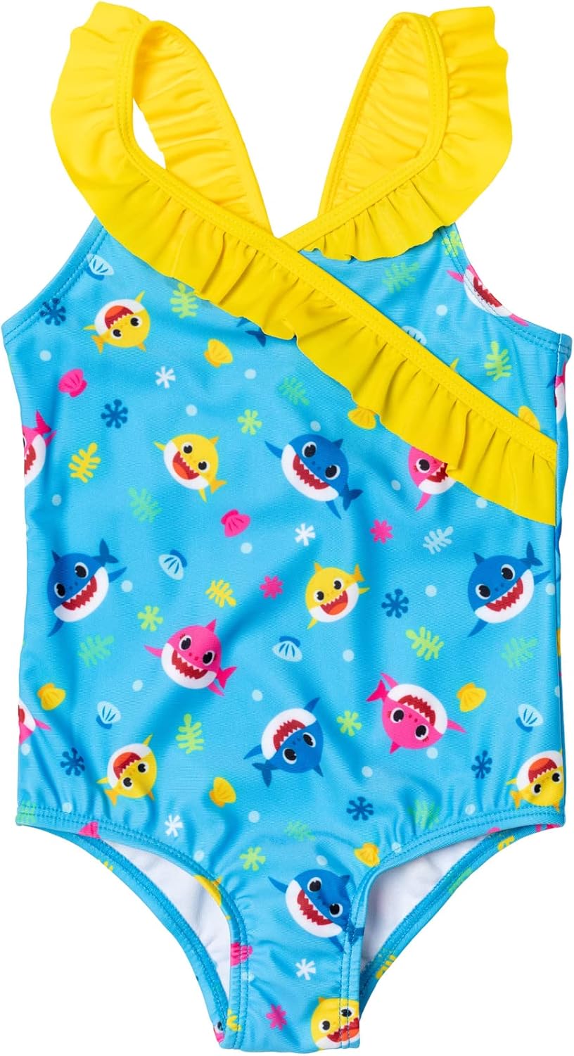 Baby Shark Crossover One Piece Bathing Suit for Toddlers