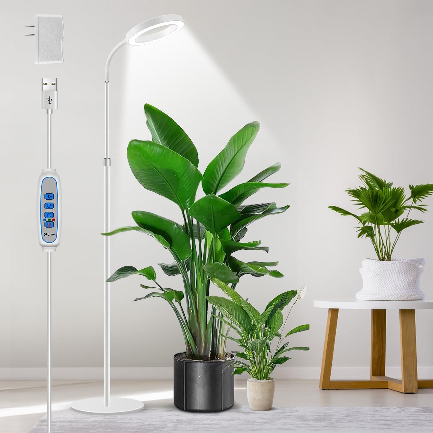 Floor Grow Lights for Indoor Plants with Adjustable Stand