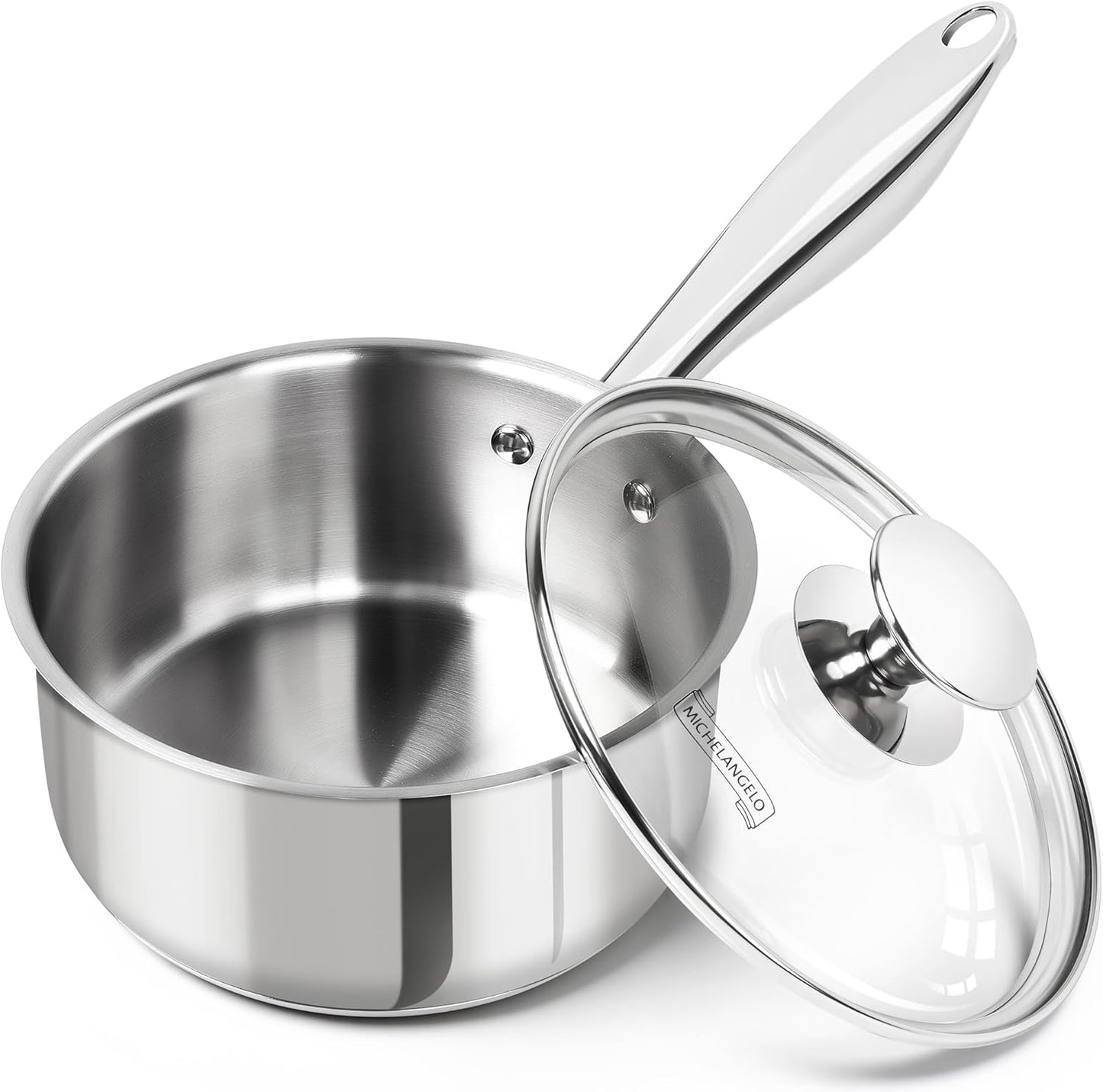 1.5 Quart Stainless Steel Saucepan with Lid for Versatile Cooking