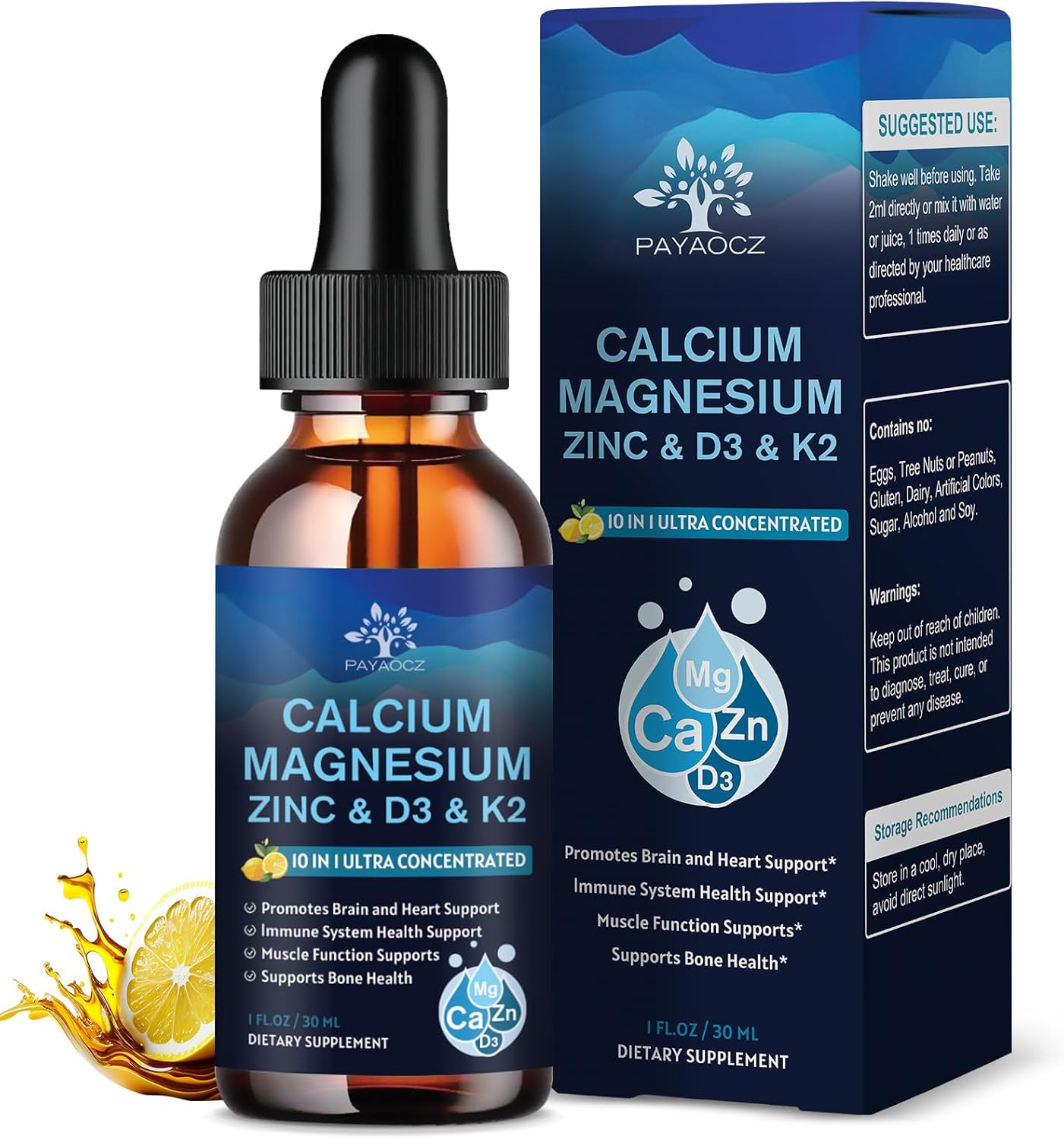 10 in 1 Calcium Magnesium Zinc Supplement for Bone Health