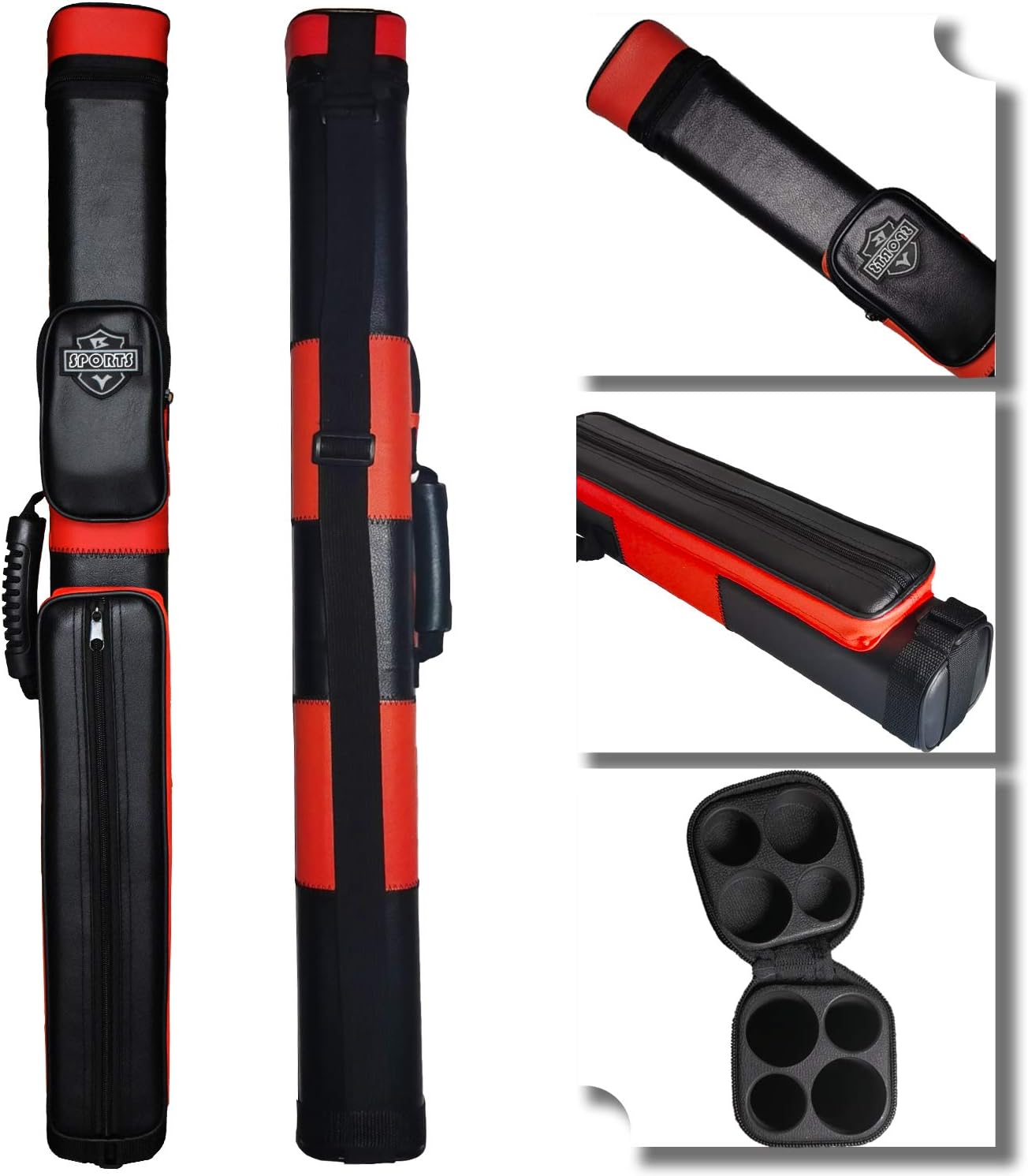 2x2 Hard Pool Cue Carrying Case for Billiard Sticks - Durable