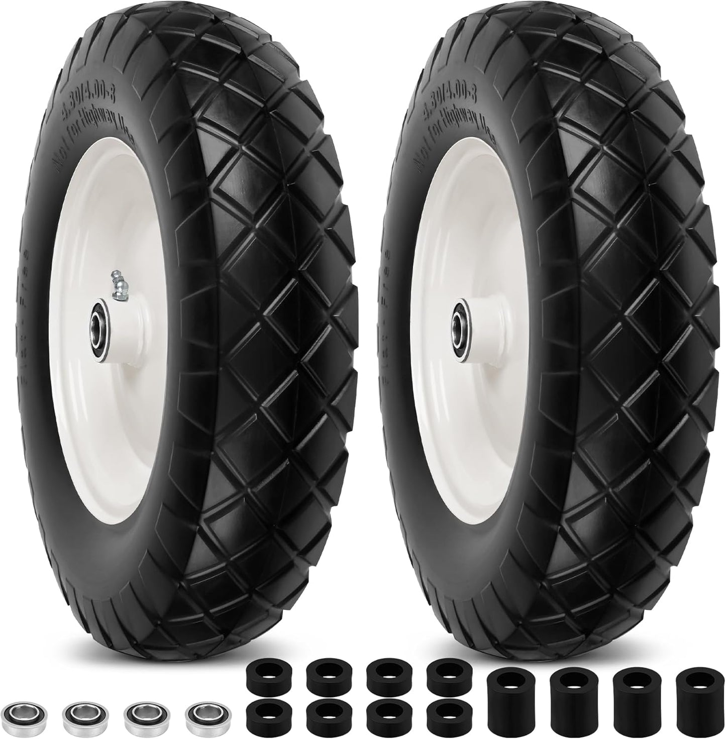 Durable 4.80/4.00-8 Flat Free Wheelbarrow Tires for Heavy Use