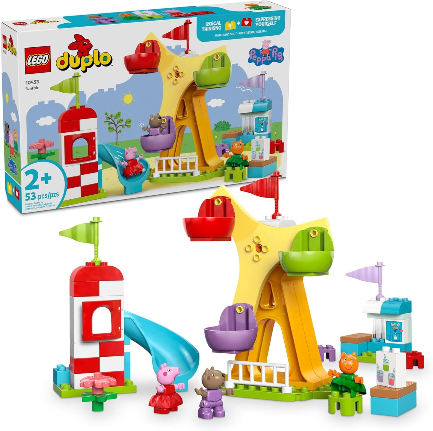 LEGO DUPLO Peppa Pig Funfair Toy for Creative Toddler Play
