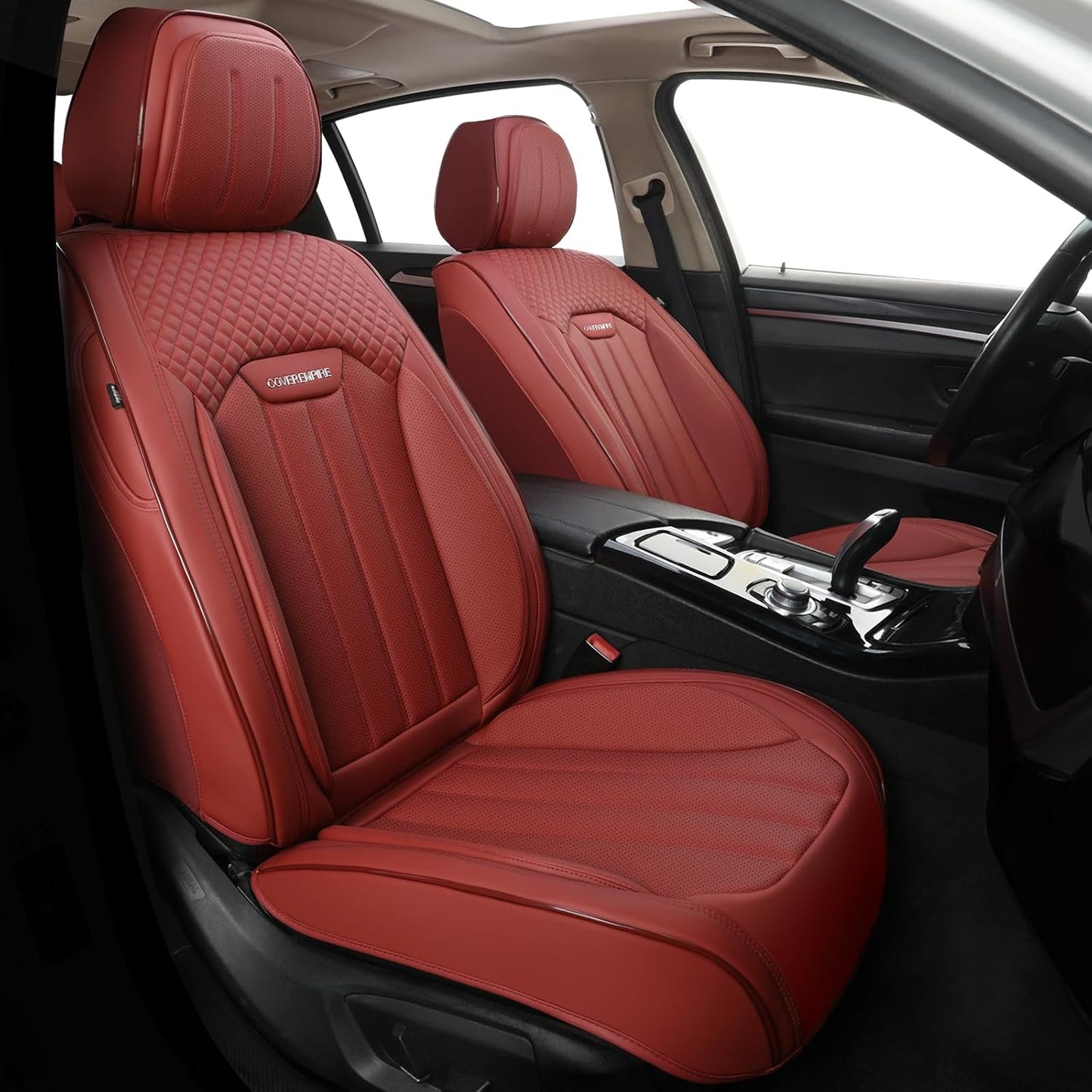 Red Car Seat Covers Full Set for 5 Seats - Waterproof & Breathable