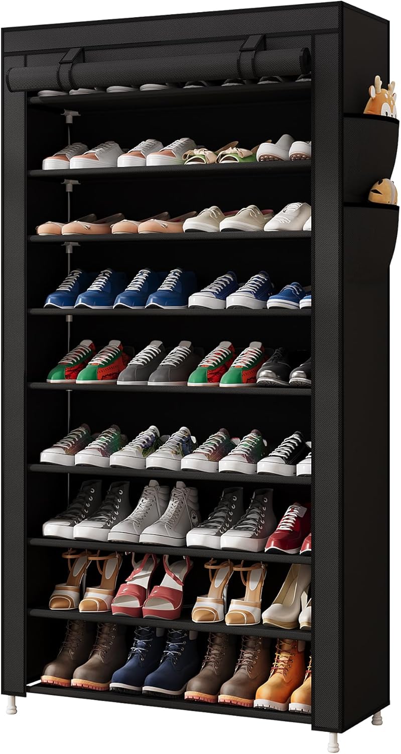 9-Tier Vertical Shoe Rack Organizer for Space Saving Storage