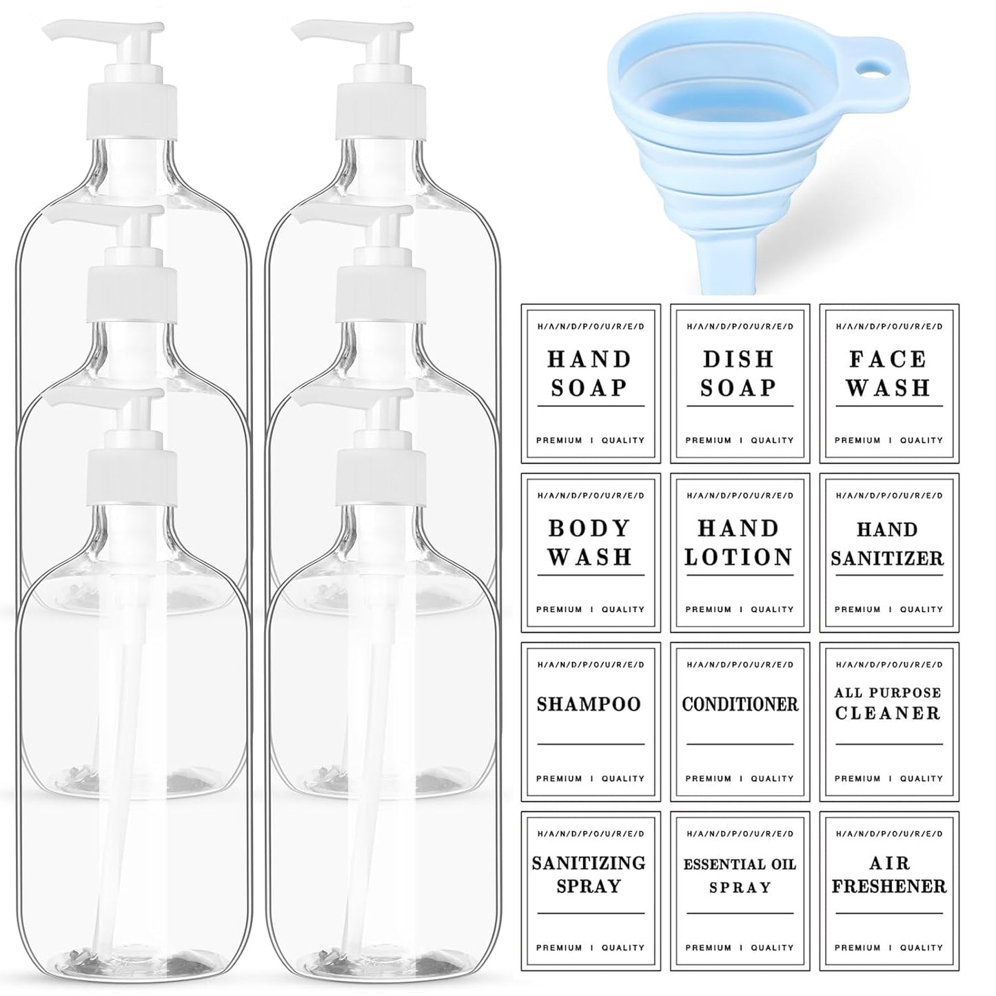 6-Pack Sliner Dispenser Bottles - Organize Your Shower