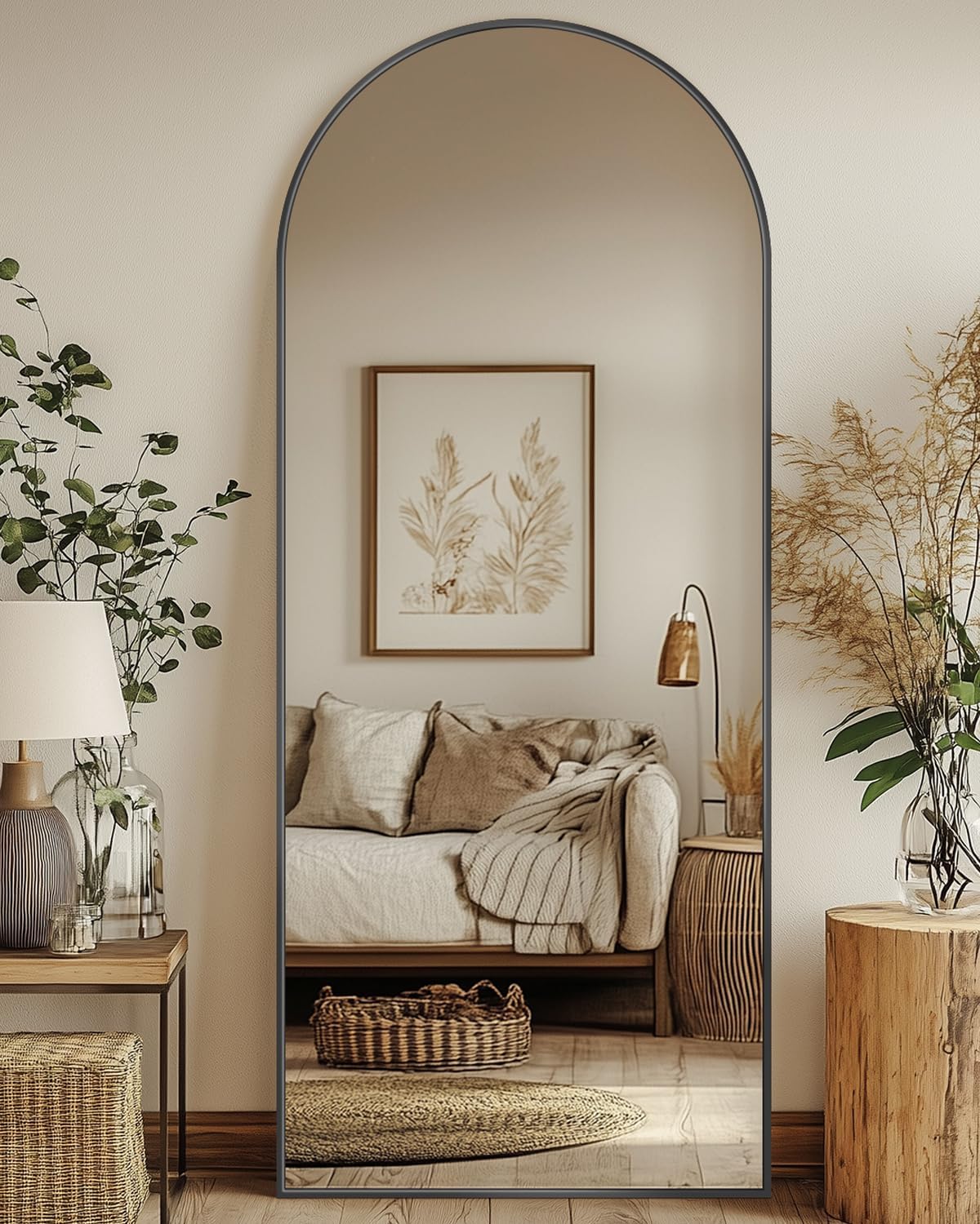 Antok Full Length Mirror 58x18 Arched Floor Mirror for Home