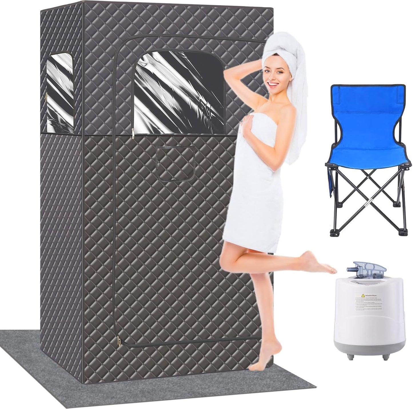 Home Spa Sauna with 2.6L Steamer & Chair