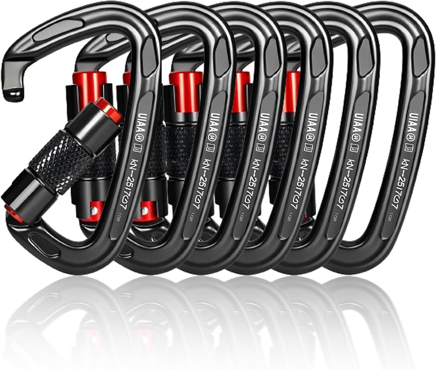 UIAA Certified 25KN Heavy Duty Auto Locking Carabiners Clips