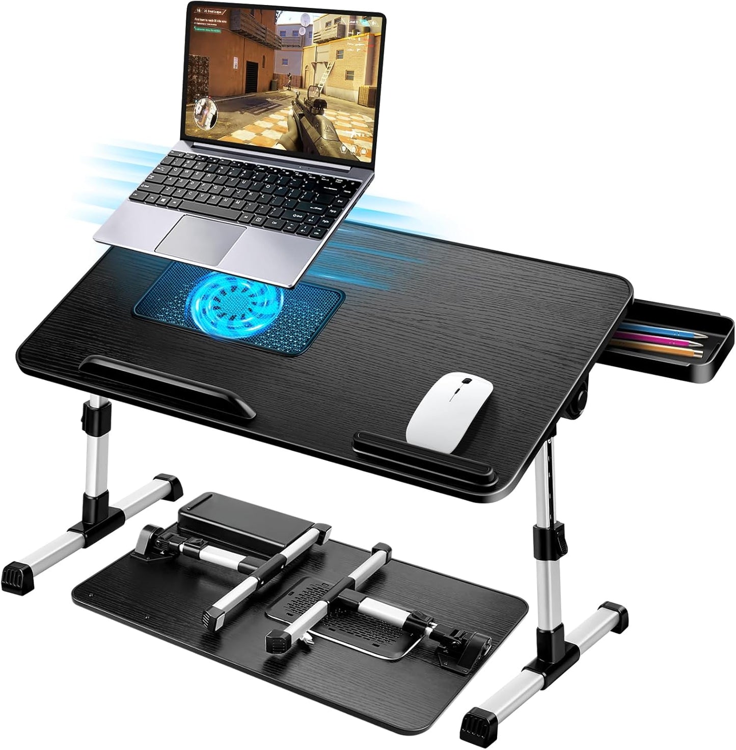 AirOpen Adjustable Laptop Lap Desk - Stay Cool Anywhere! Fits 15.6 Laptops