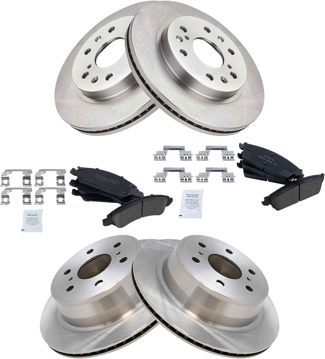 TRQ Front & Rear Premium Posi Brake Pad & Rotor Kit