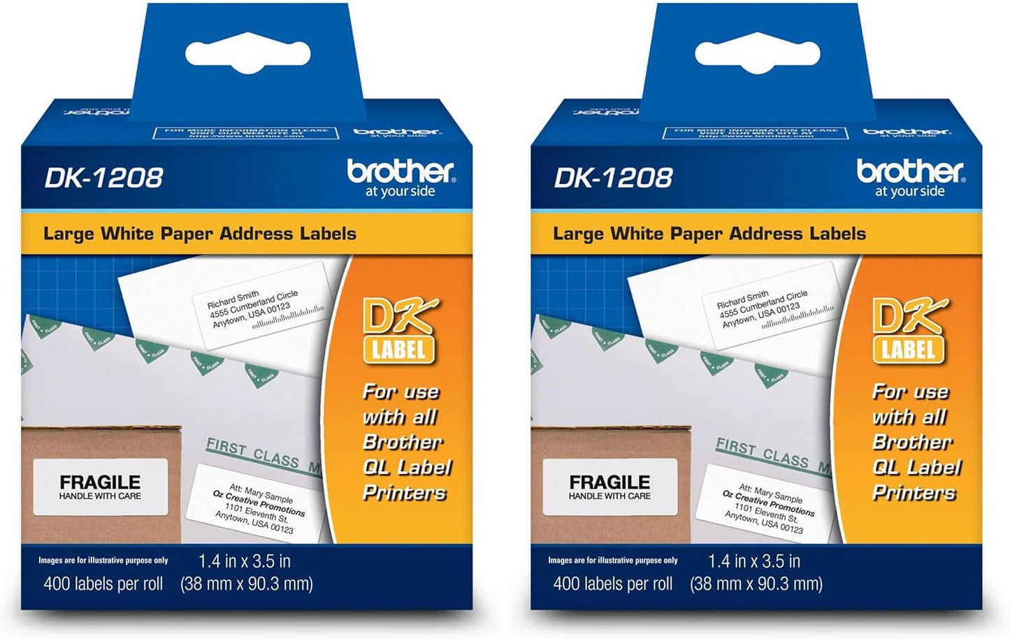 Brother DK-1208 Die-Cut Large Address Labels for Reliable Use