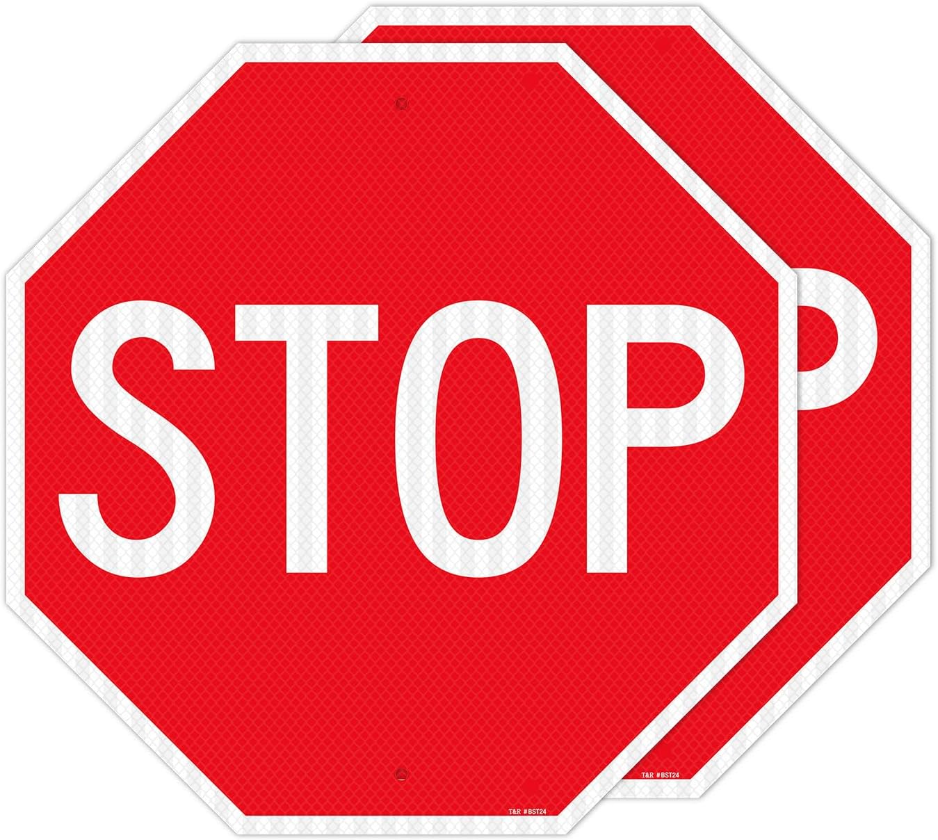 Large Stop Sign 24 x 24 Inches - Durable Reflective Road Signs