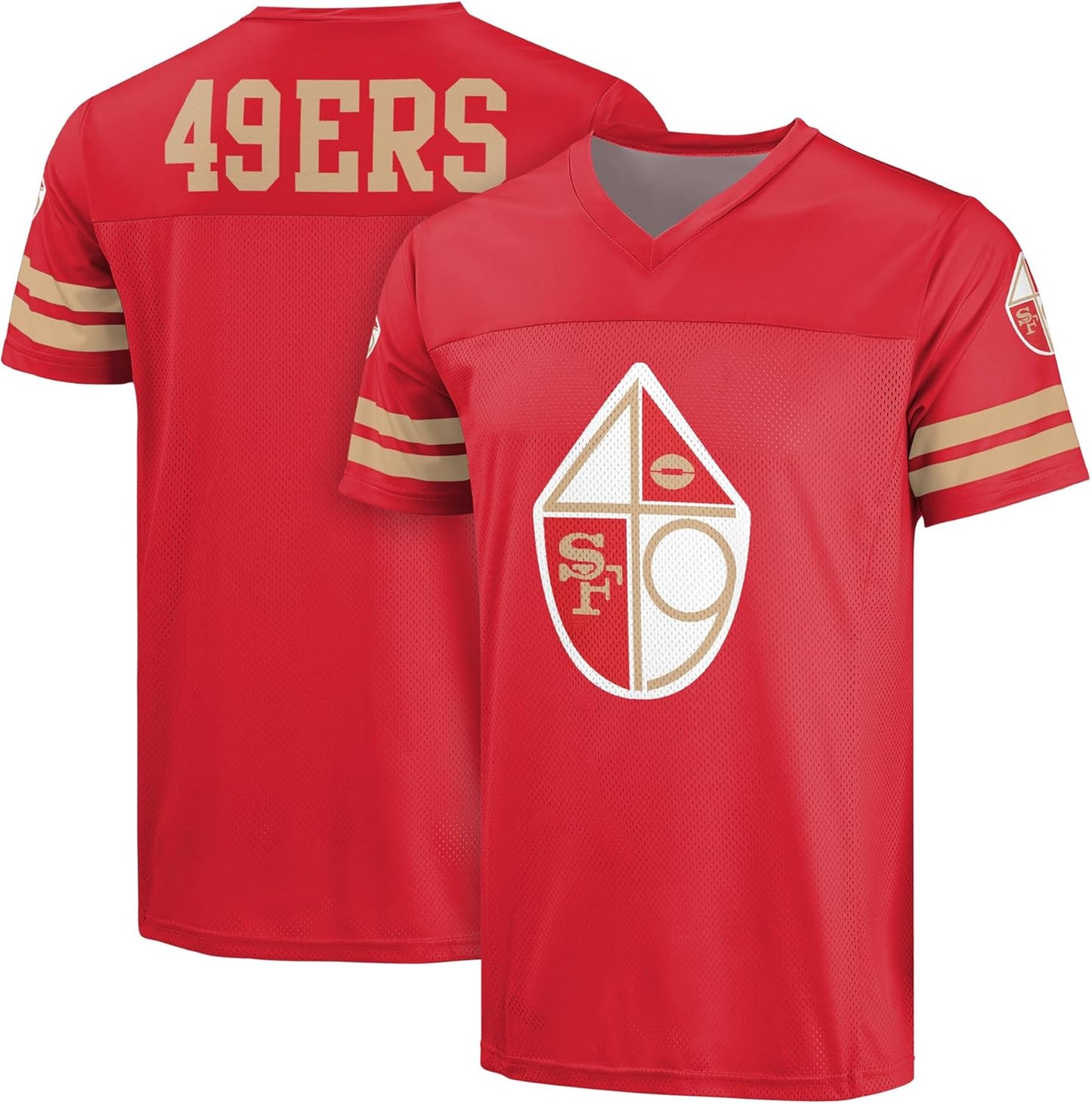FOCO NFL Men's Throwback Retro Primary Logo Game Day V-Neck Top