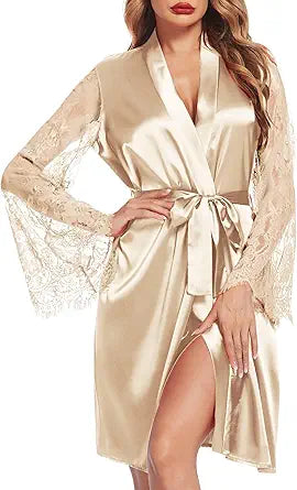 Avidlove Women's Satin Kimono Robe for Bridesmaid and Bride