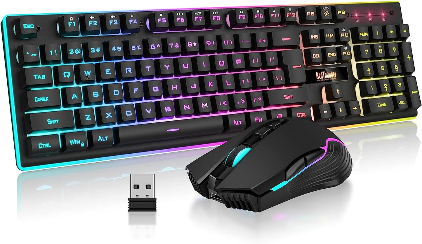 RedThunder K10 Wireless Gaming Combo: Rechargeable, Mechanical Feel, Anti-ghosting