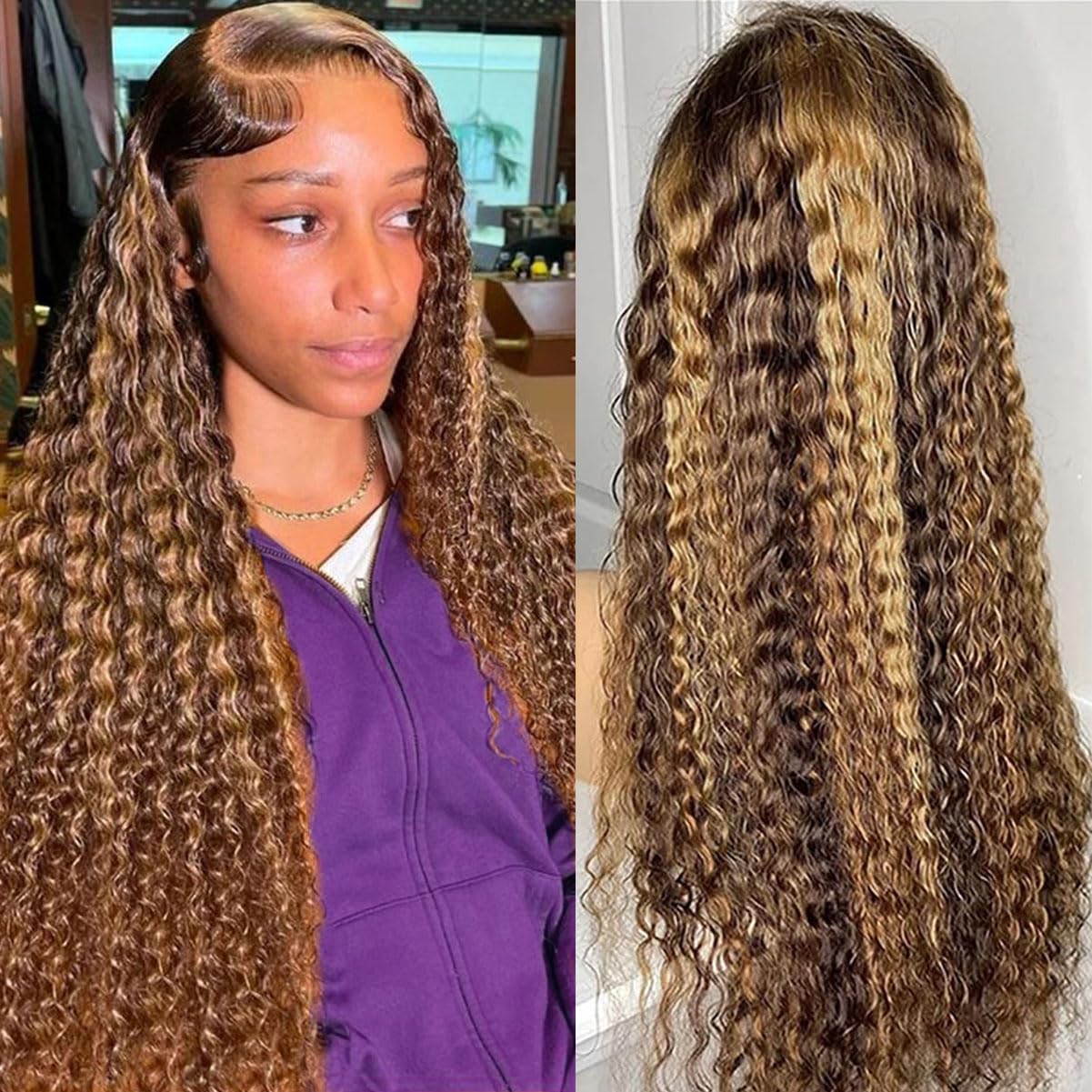 Highlight 13x6 Deep Wave Lace Front Wigs for Natural Style