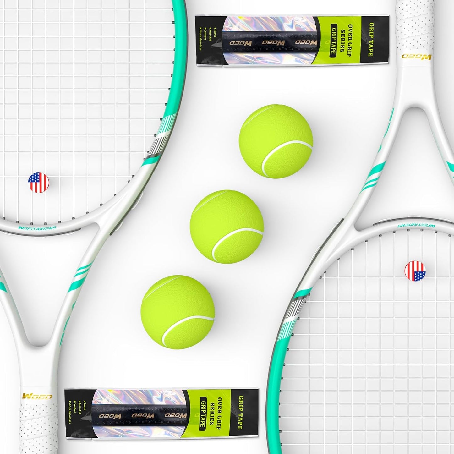 Pro Tennis Racket for Adults with 3 Balls and Accessories