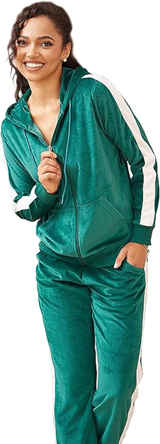 Facitisu Tracksuit for Women Set - Velour Jogging Outfit