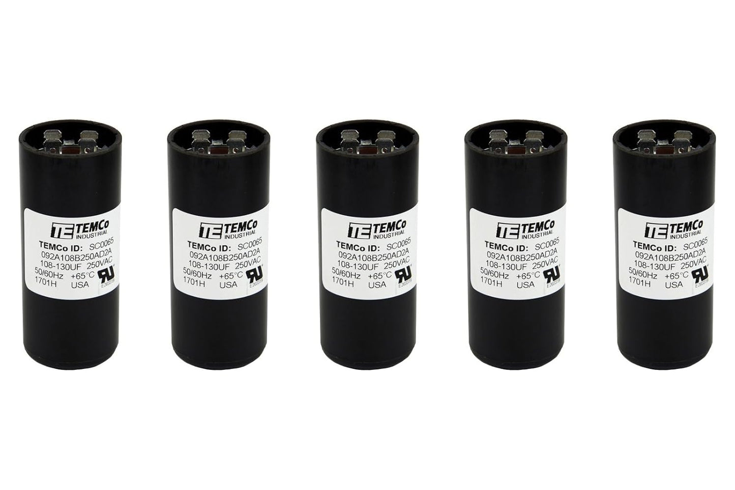 5 Pack 108-130 uF MFD CD60 Start Capacitor for HVAC Systems