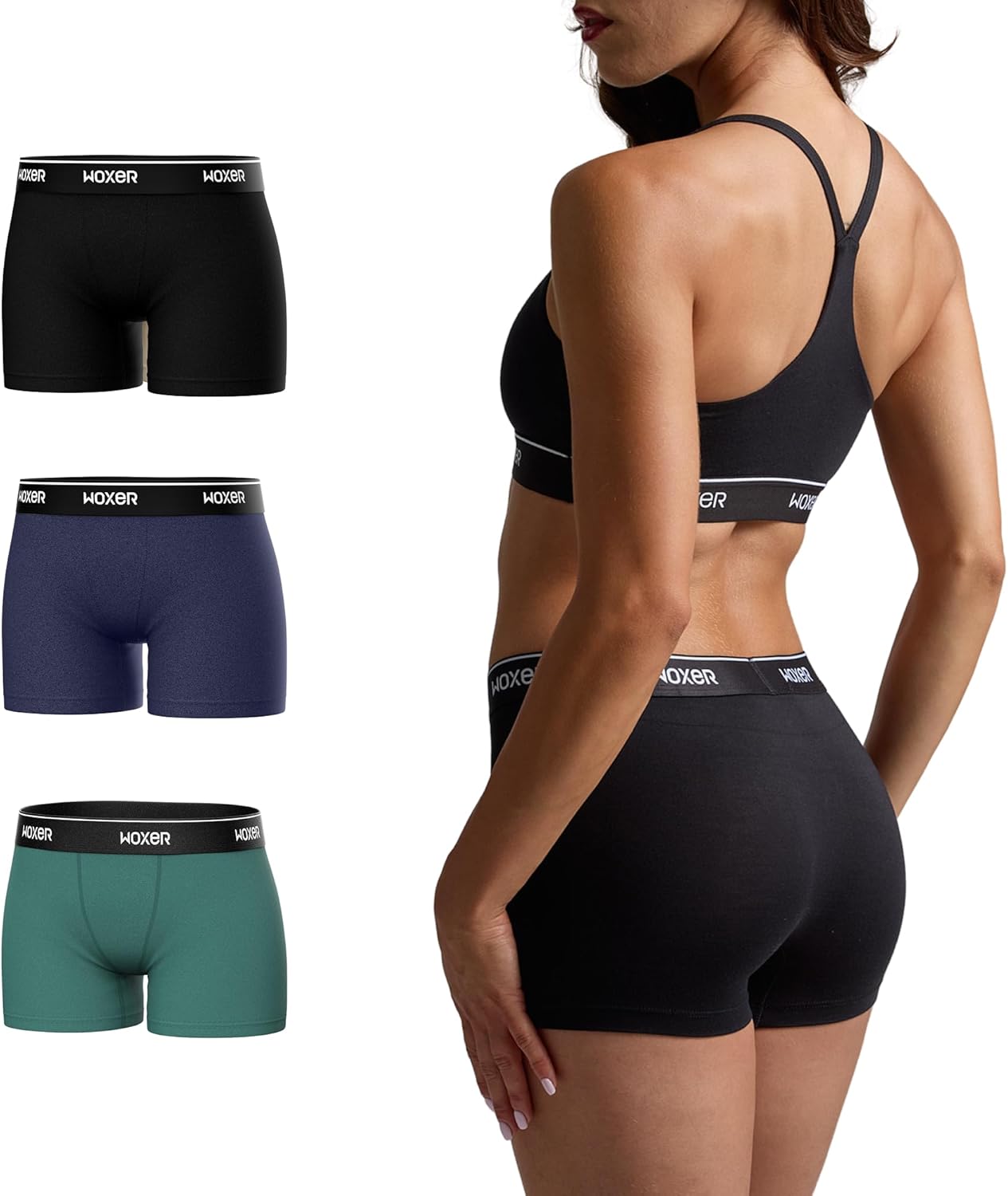 Woxer Womens Boxers - Comfortable 3in Boy Shorts Underwear