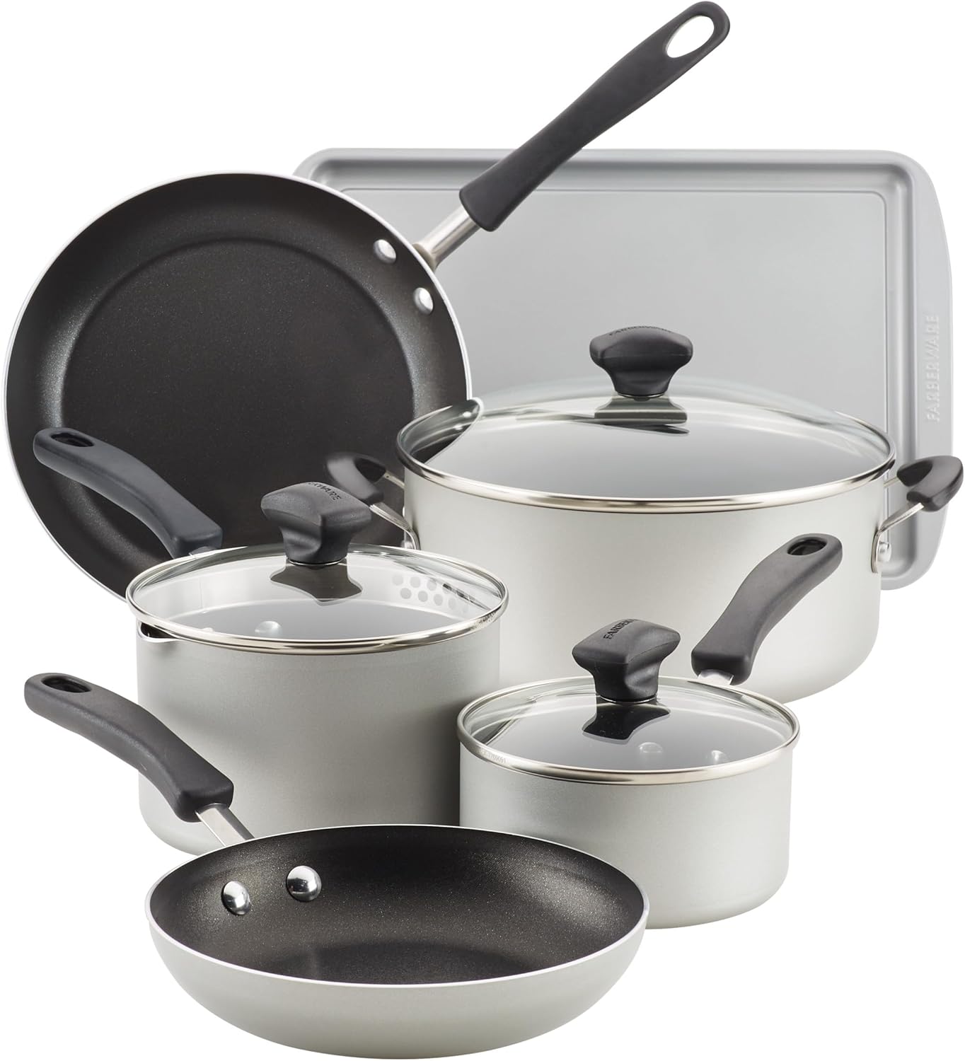 Farberware Cookstart DiamondMax Nonstick Cookware Set, 15 Piece