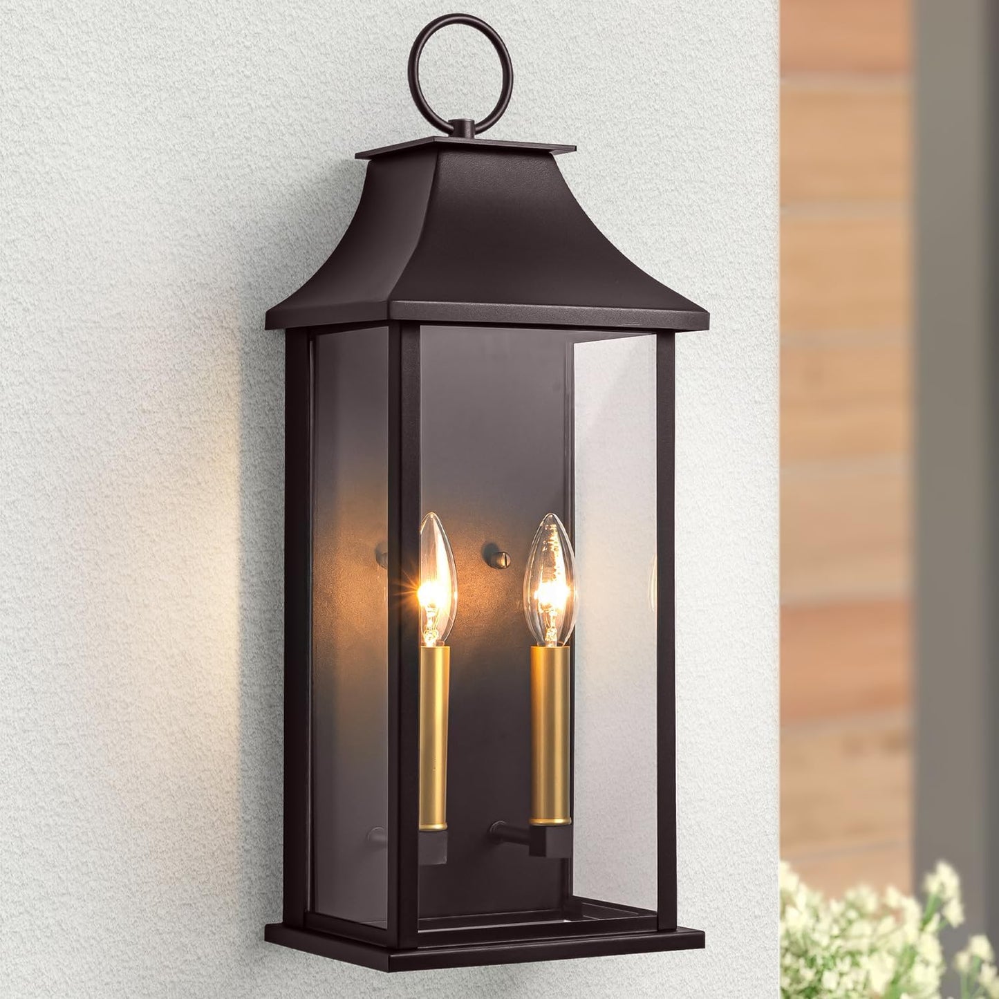 Oil Rubbed Bronze Dusk to Dawn Outdoor Wall Light for Safety