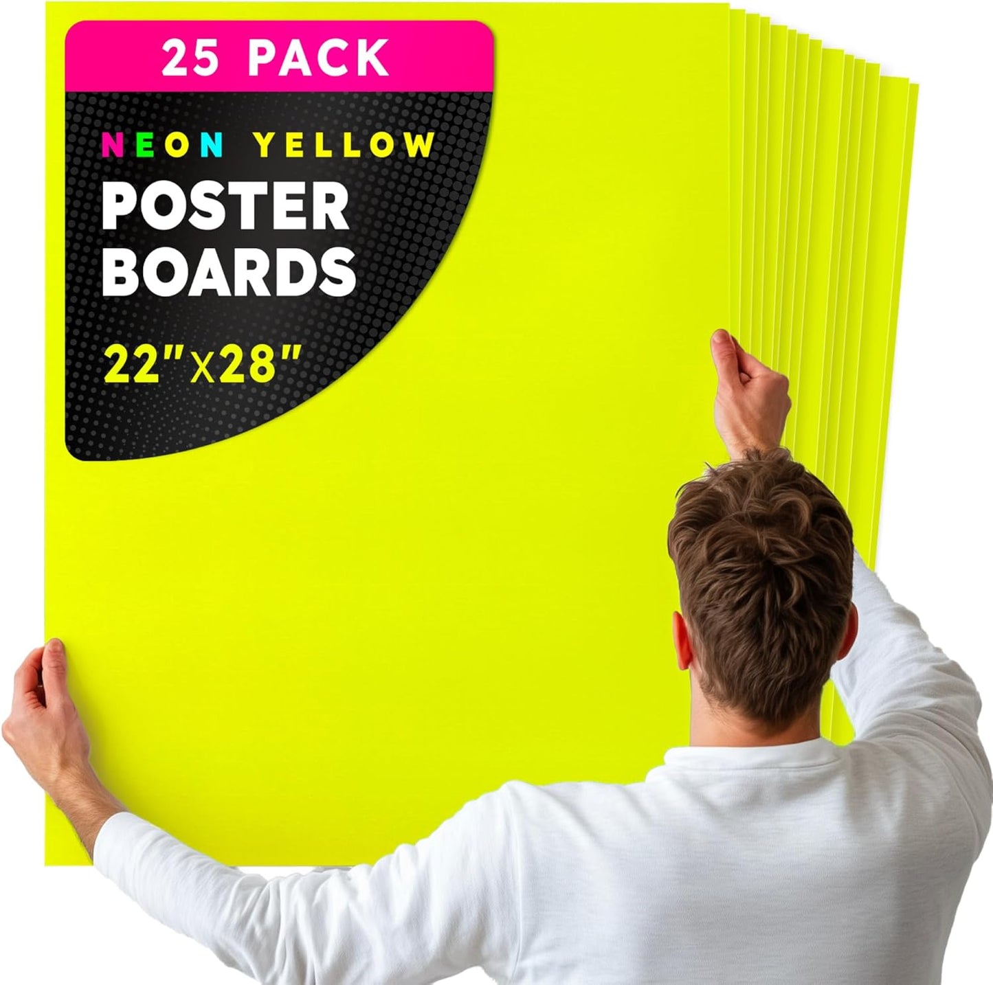 Hygloss Large Neon Yellow Poster Board for Creative Projects