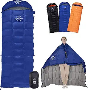 OMVMO 4 Season Goose Down Sleeping Bag for Camping and Hiking