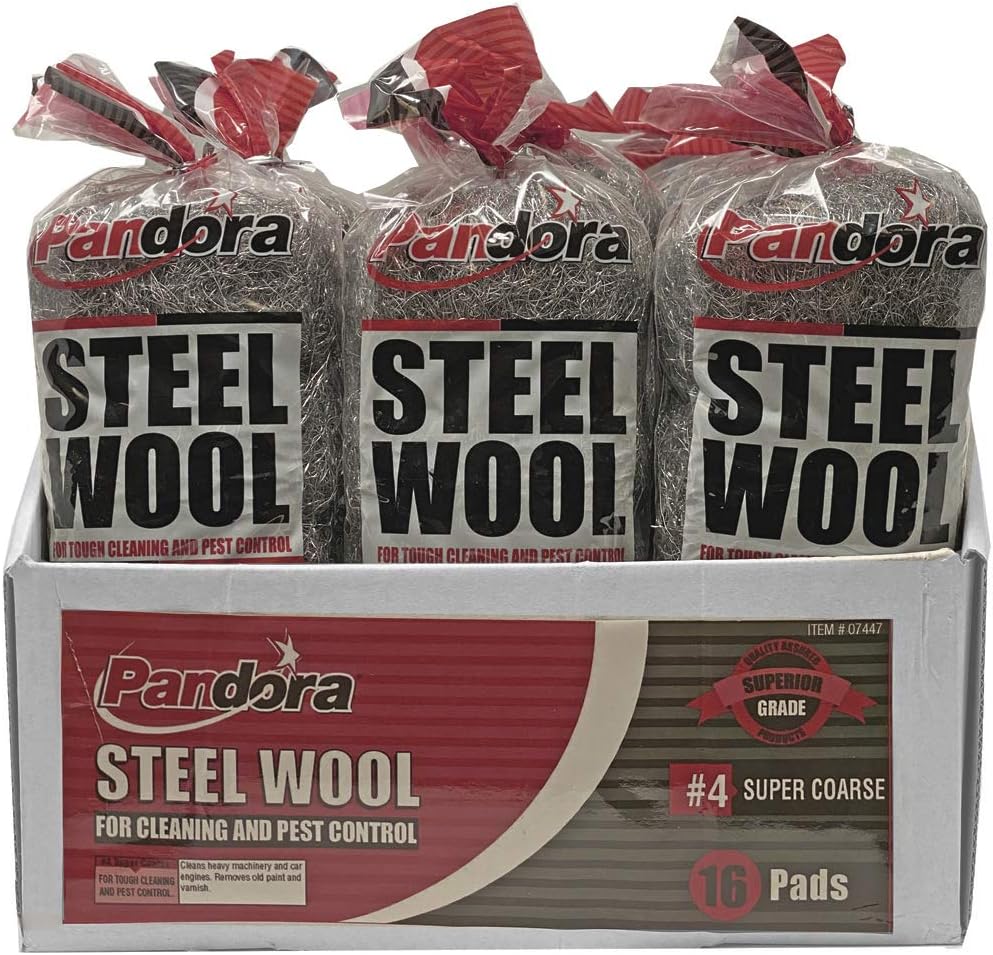 Pandora Steel Wool #4 Extra Coarse Grade for Tough Cleaning