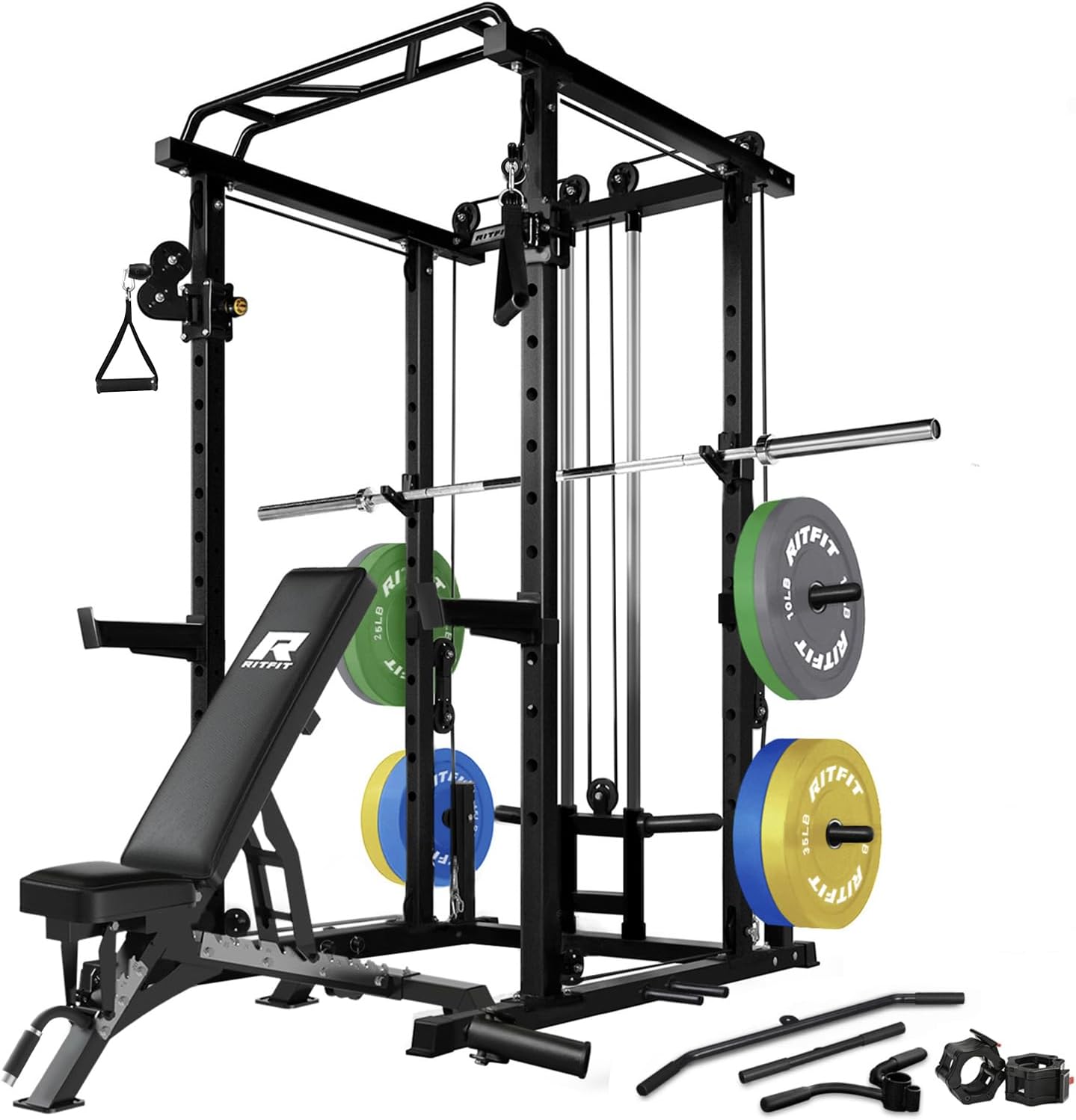 RitFit Multi-Function Squat Rack Power Cage for Home Gym