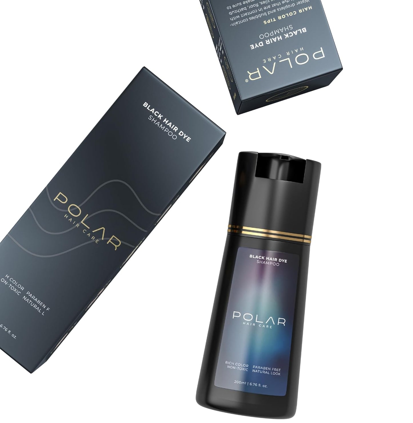 Polar Hair Care Hair Dye Shampoo for Gray Hair - Jet Black