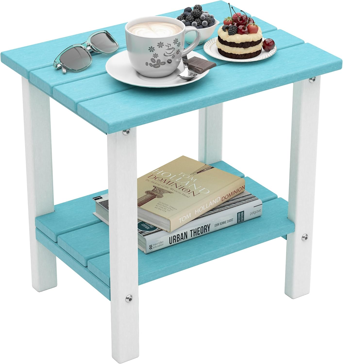 OTSUN Outdoor Side Table - Lightweight 16 Inch Square Patio Table
