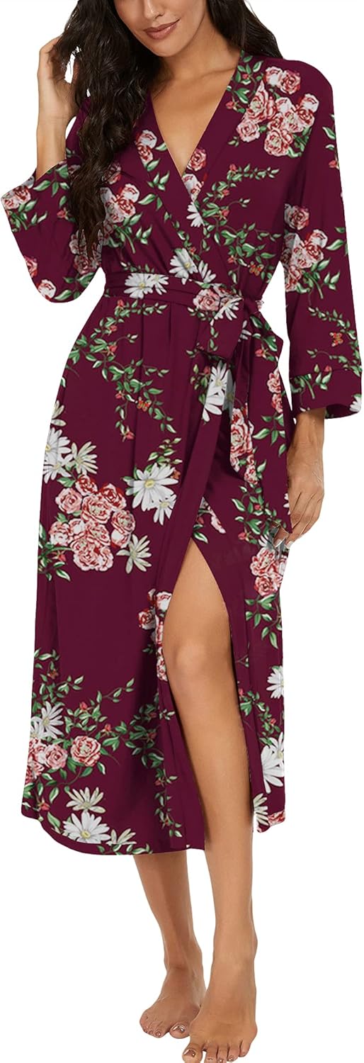 VINTATRE Women Kimono Robes Lightweight Soft Knit Sleepwear