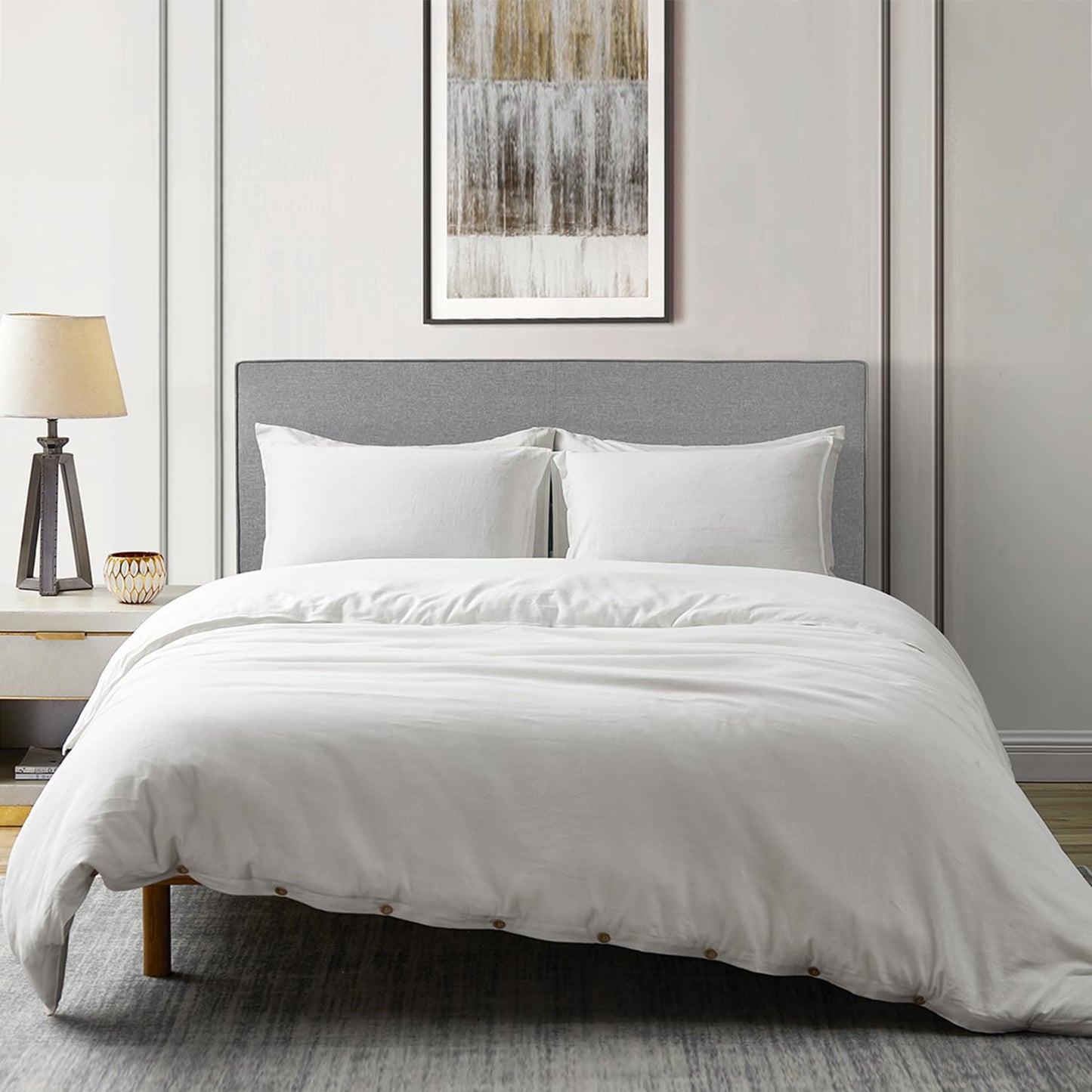 DAPU Linen Duvet Cover Set - Soft Breathable Bedding
