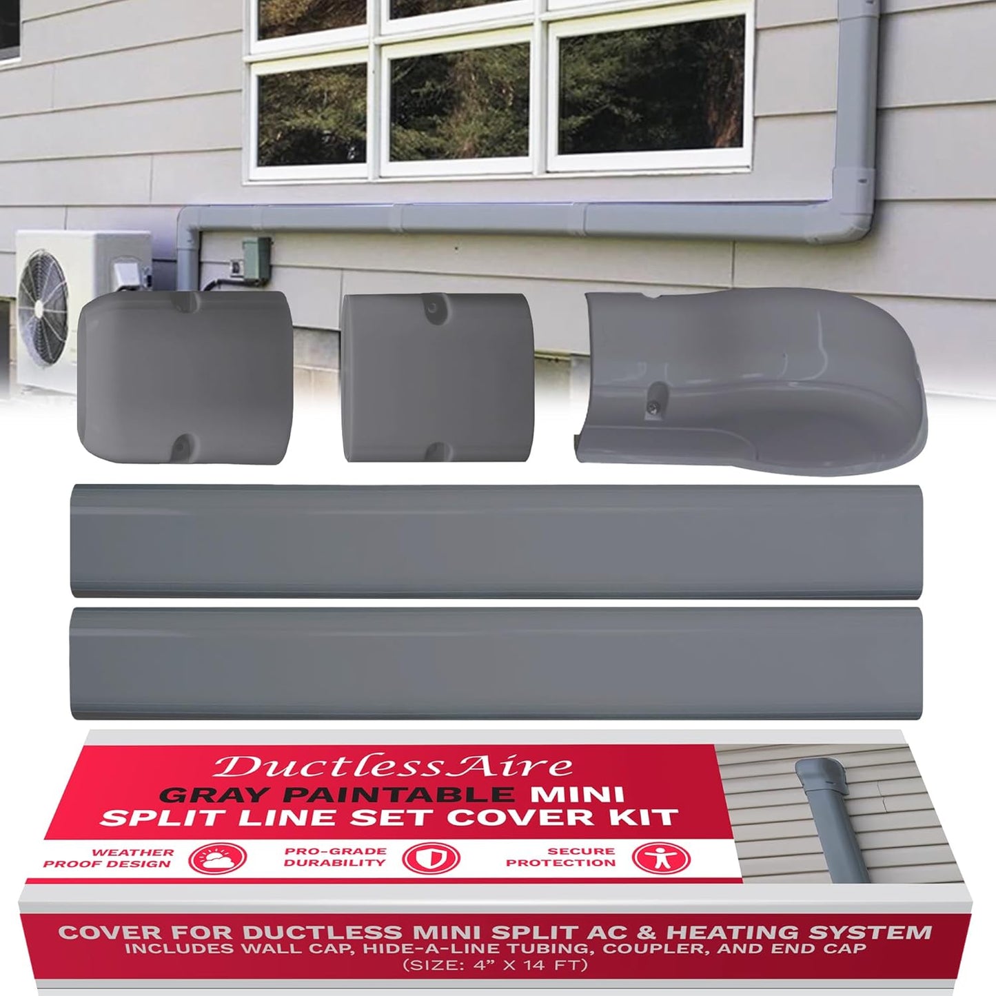 DuctlessAire Gray Paintable Mini Split Line Set Cover Kit Review