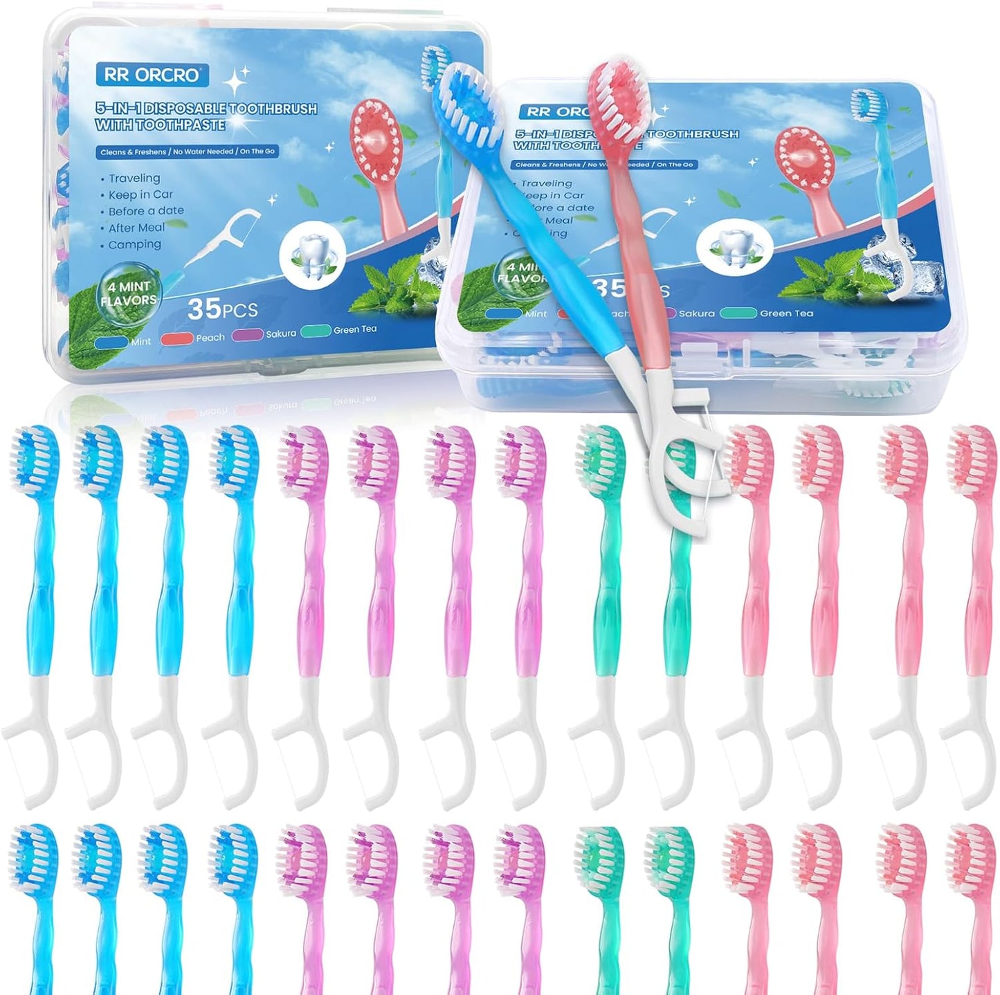 70Pack Mini Disposable Toothbrushes for Travel and Daily Use