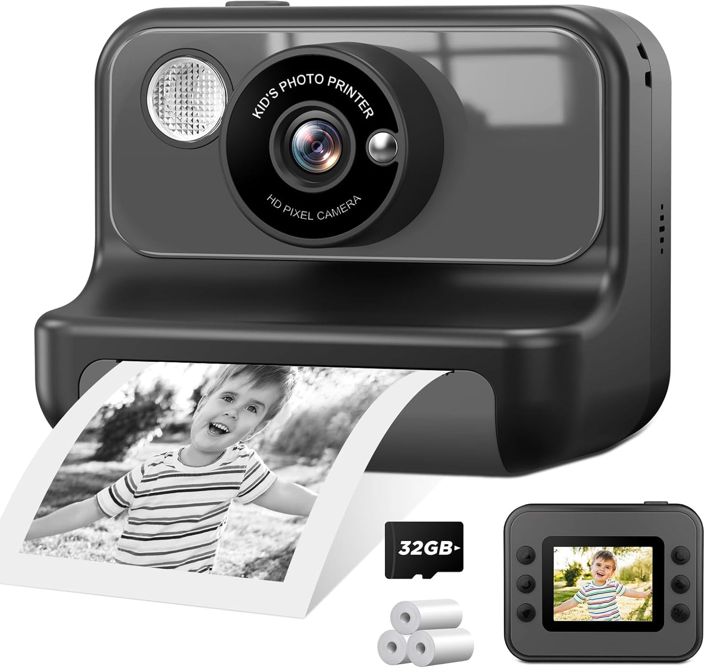 Kids Instant Print Camera - 1080P Video, Fun & Easy!