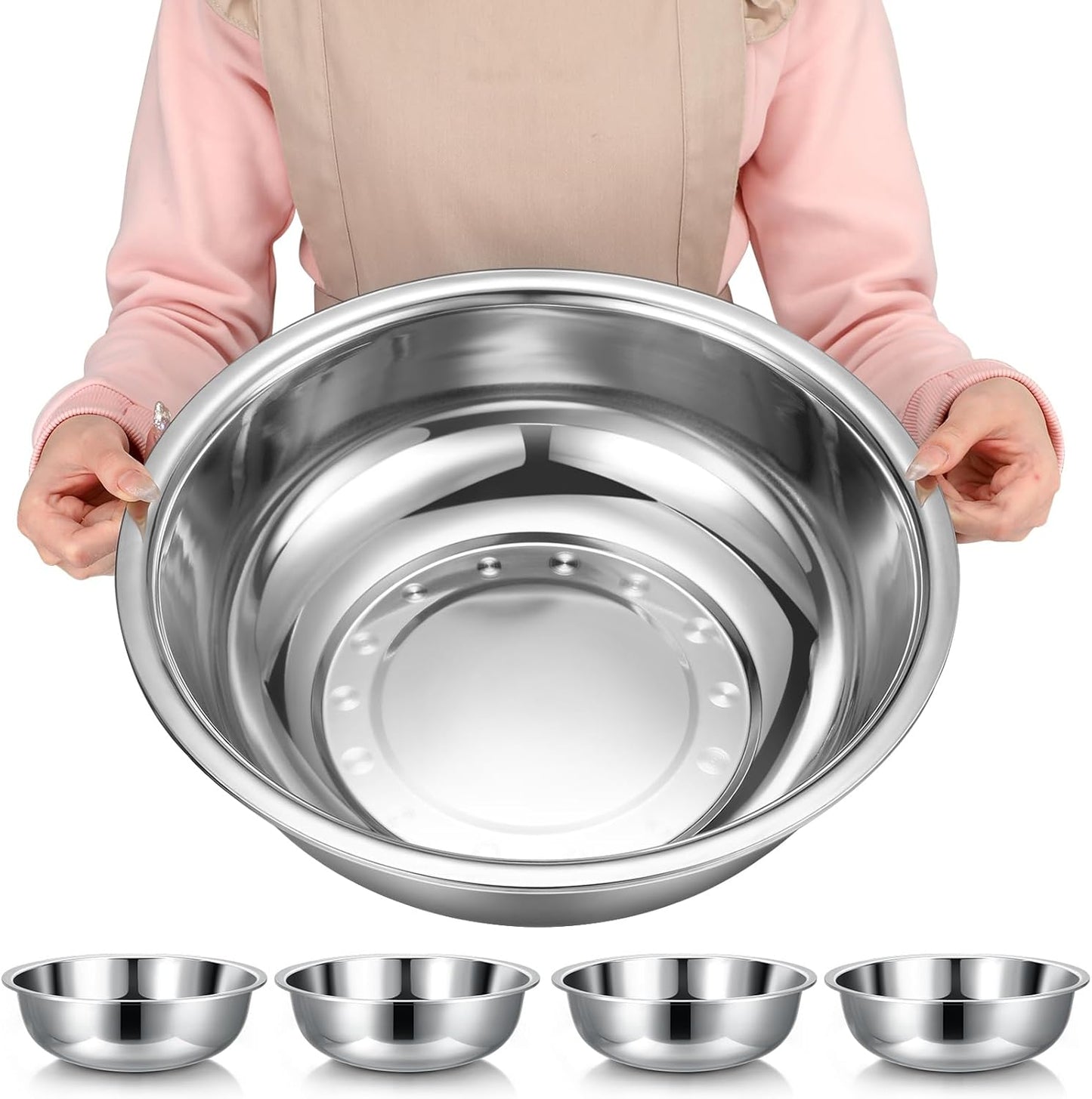 Extra Large Stainless Steel Mixing Bowls for Kitchen Use