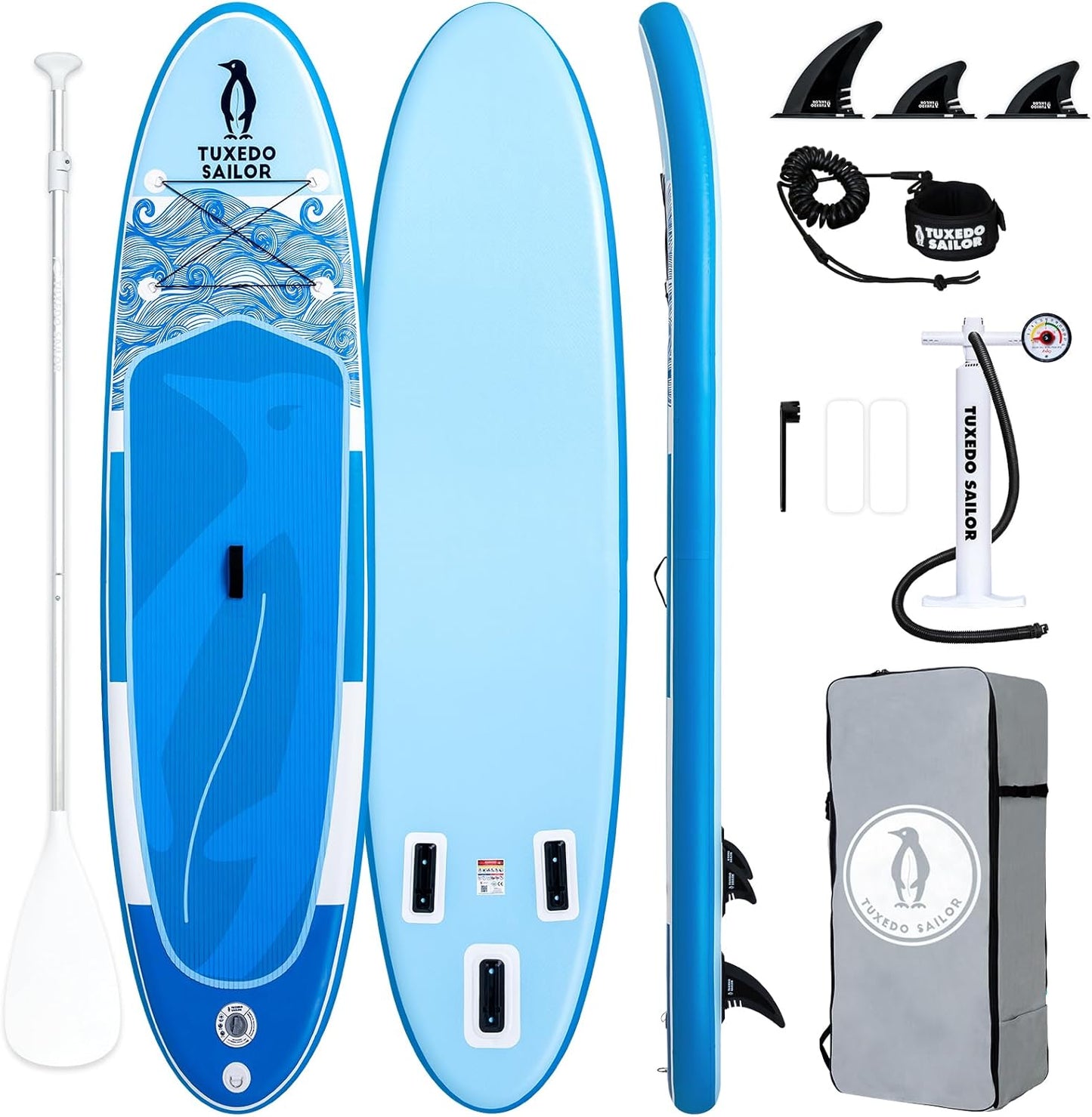 Tuxedo Sailor Inflatable Stand Up Paddle Board for All Skill Levels