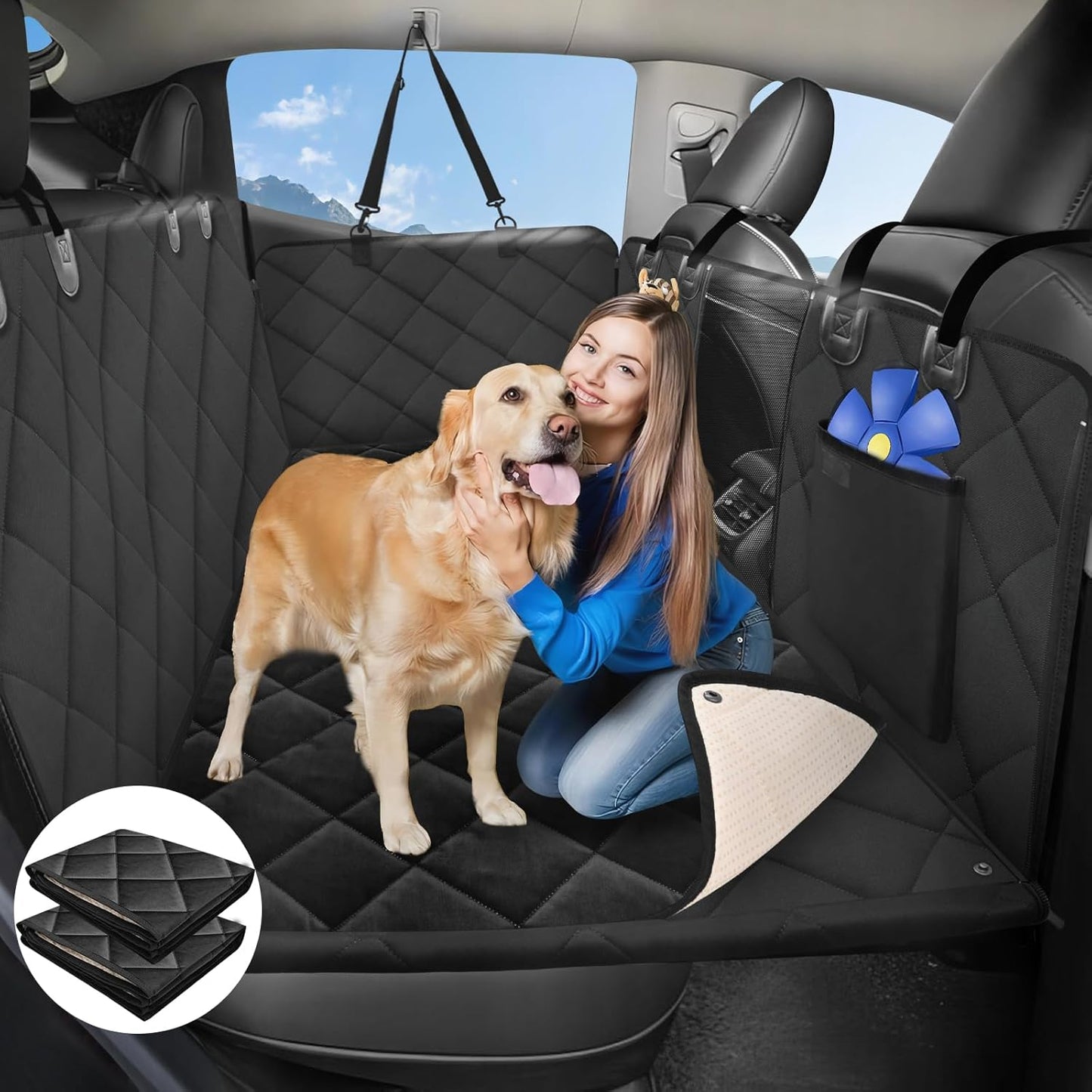 ROUWINNE Dog Car Seat Extender - Cozy & Waterproof