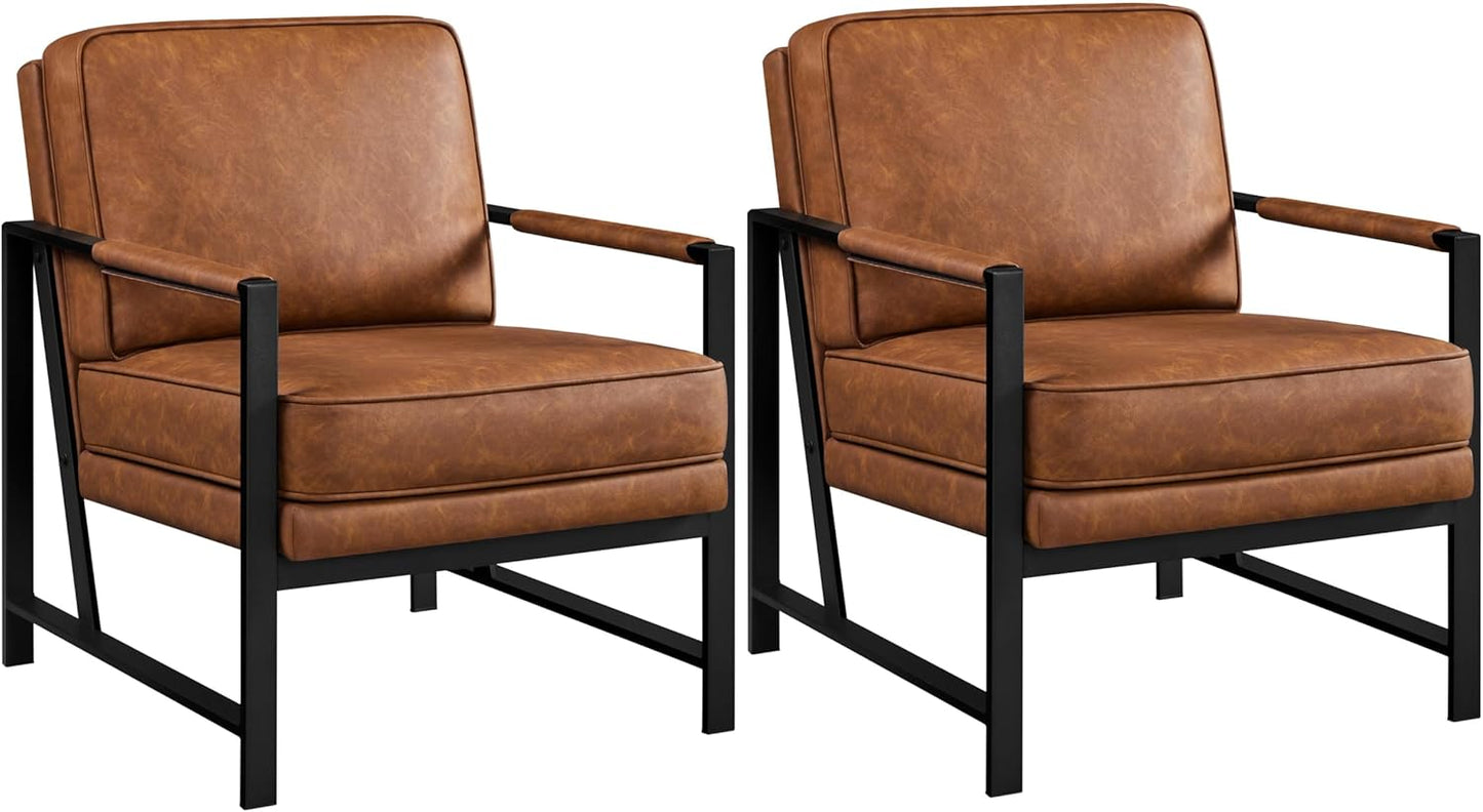 Yaheetech Retro Armchairs 2pcs, Extra Soft Padded, 105 Slant Back